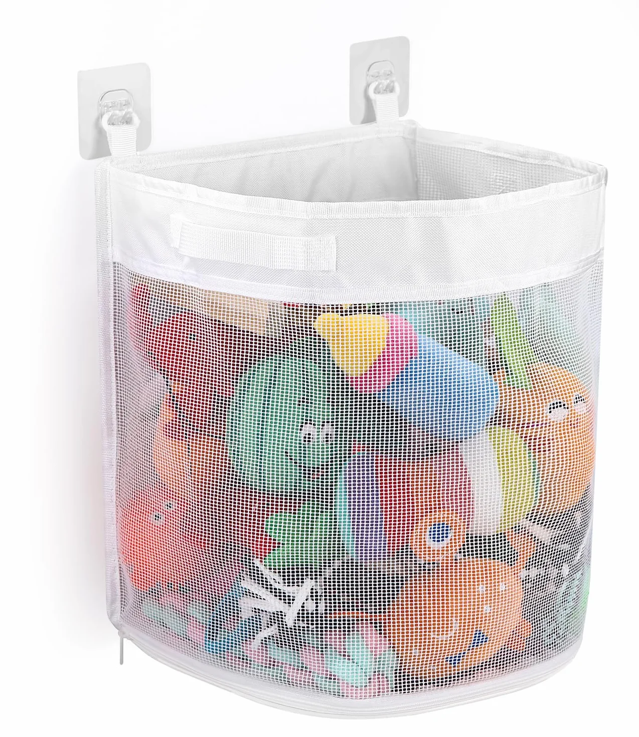 Bixury bolsa organizadora de juguetes para bañera malla 26,5×23,5×31 cm 2 ganchos autoadhesivos