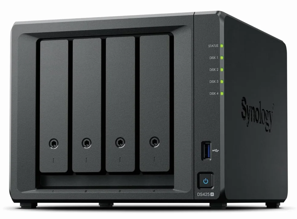Synology DiskStation DS425+ Servidor de Almacenamiento Intel Celeron J4125 2 GB DDR4 0 TB - Negro NAS