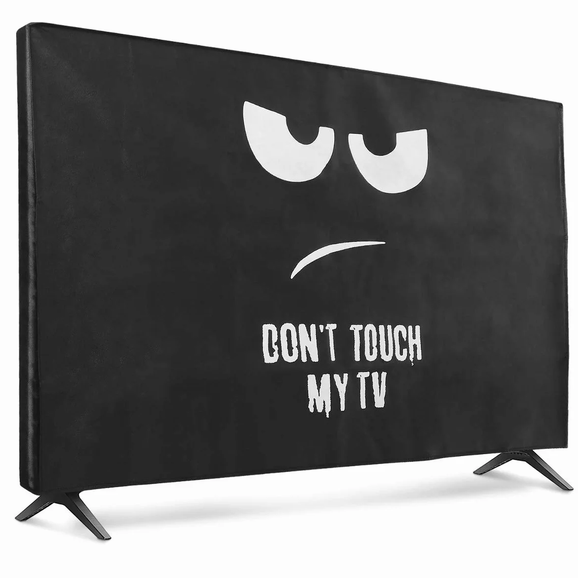 kwmobile Funda para monitor 55" TV - Cubierta protectora para interior - No toques mi TV