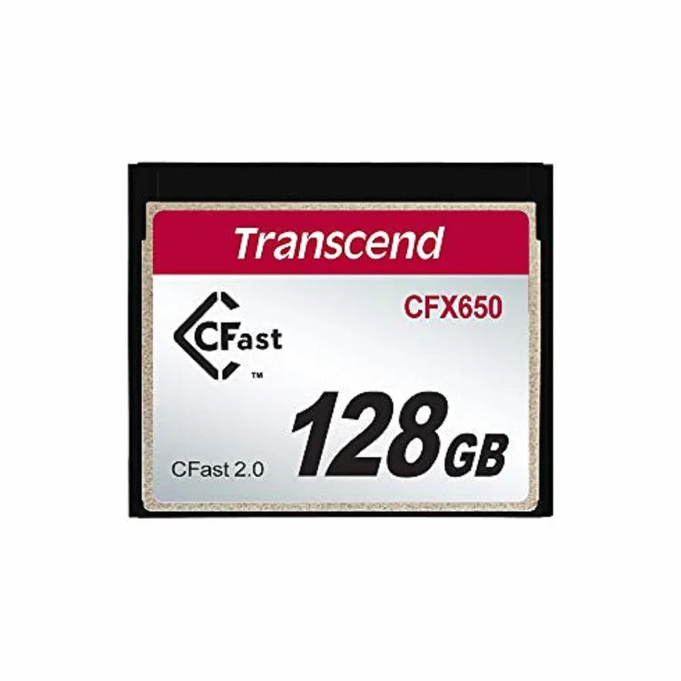 Transcend 128GB CFast 2.0 Memory Card CFX650 SATA III 6Gb/s, hasta 510/370 MB/s, MLC NAND Flash, diseñada para cinematografía en grabación de Video de Alta resolución, Full HD y 4K TS128GCFX650