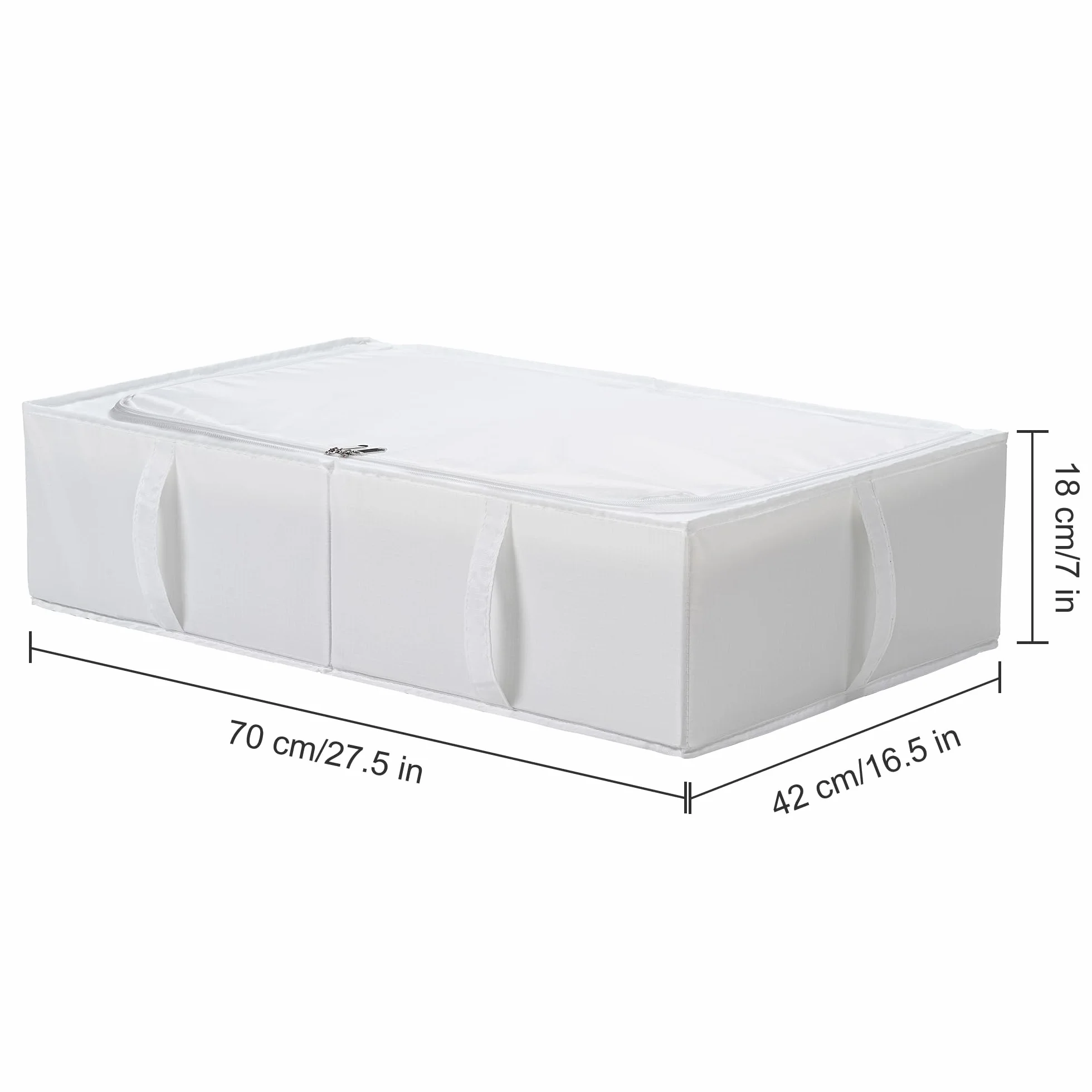 TYEERS Caja de Almacenaje Bajo la Cama con Tapa 70x42x18 cm Paquete de 4 Blanco