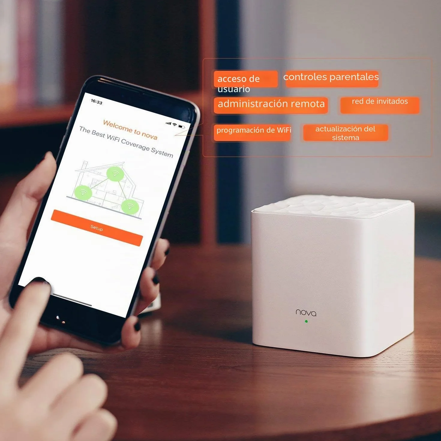 Tenda Nova MW3 (3-Pack) - WiFi Mesh de Doble Banda AC1200, 2× Puertos 100/10 Mbps Cada Unidad, Cobertura hasta 270 m², Mu-MIMO, Control Parental, Plug and Play, Red de Invitados