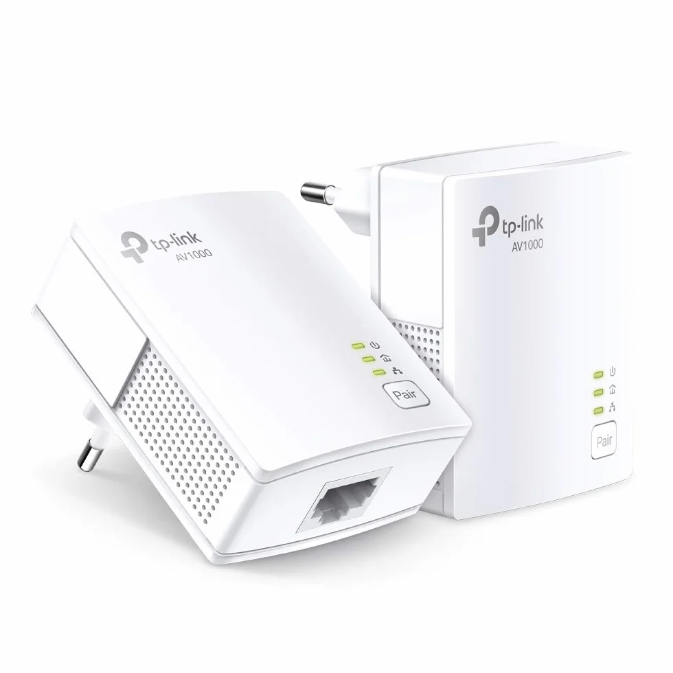 TP-Link TL-PA717 Kit- Powerline AV1000 Red Sin WiFi, Puerto Gigabit, Plug & Play,Modo Ahorro Energía