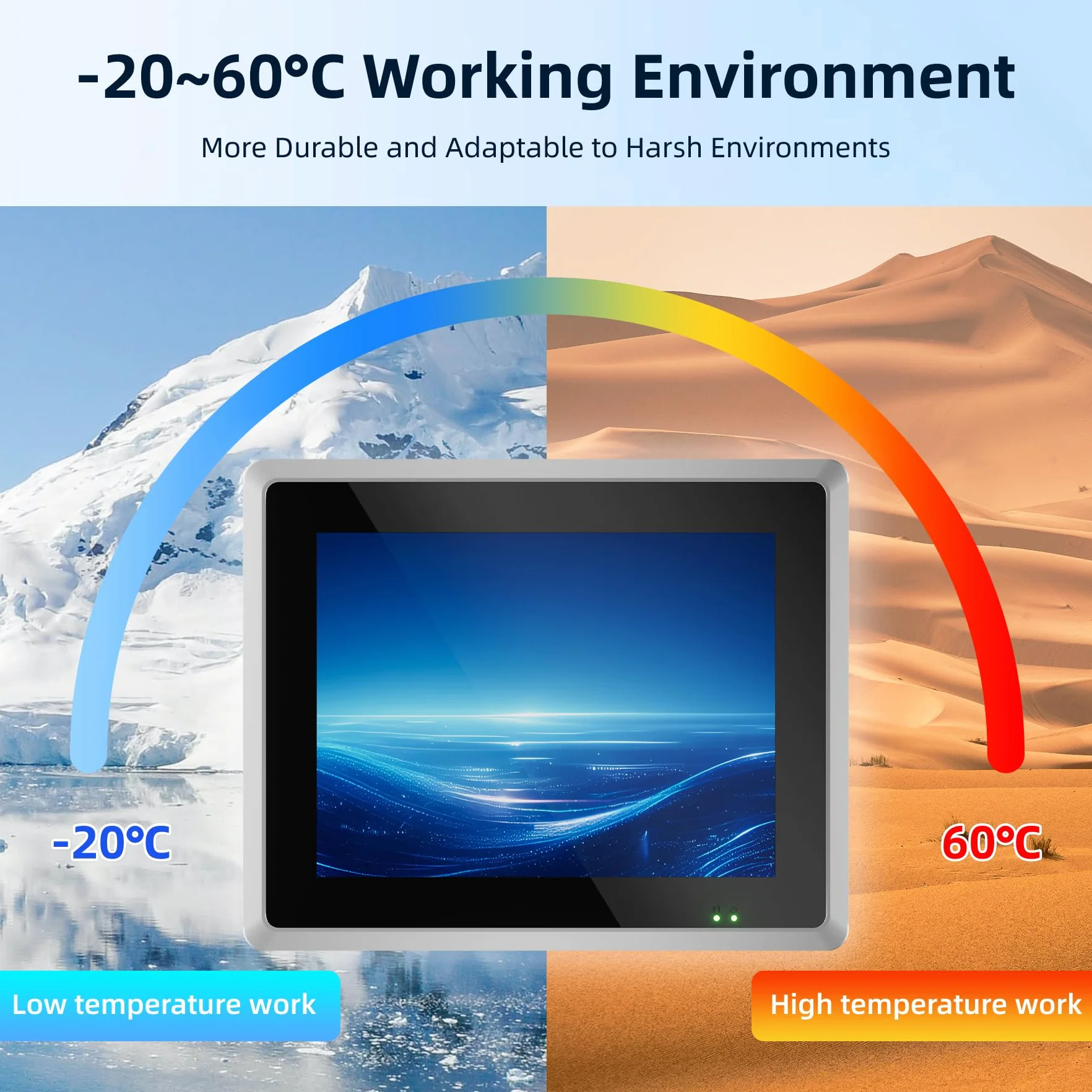 Panel PC Industrial Integrado De 15",IP65 Pantalla Táctil Capacitiva 10 Puntos,Sin Ventilador Ordenador Todo En Uno,Windows 10 Pro,Automatización,Fábrica,Quiosco (i5-7200U,8GB RAM 128GB SSD)