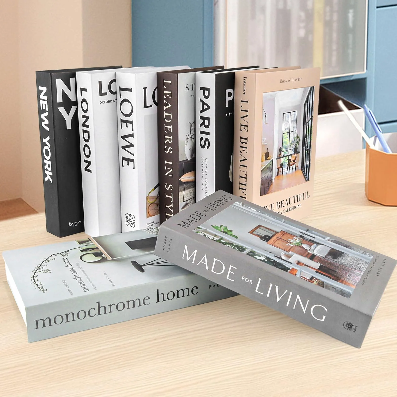 Libros Decorativos Plegables Falsos para Decoración del Hogar