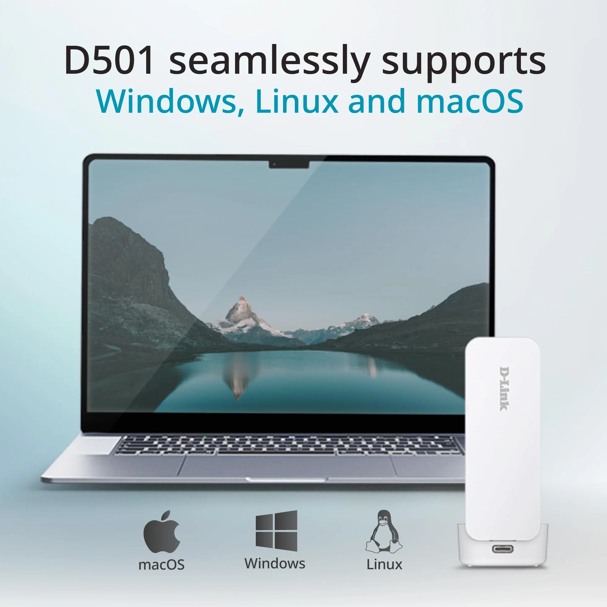 D-Link D501 Adaptador USB 5G NR – Internet móvil 5G/4G LTE ultrarrápido, Plug & Play, USB-C, Antena Plegable, Nano SIM, Compatible con Windows/macOS/Linux