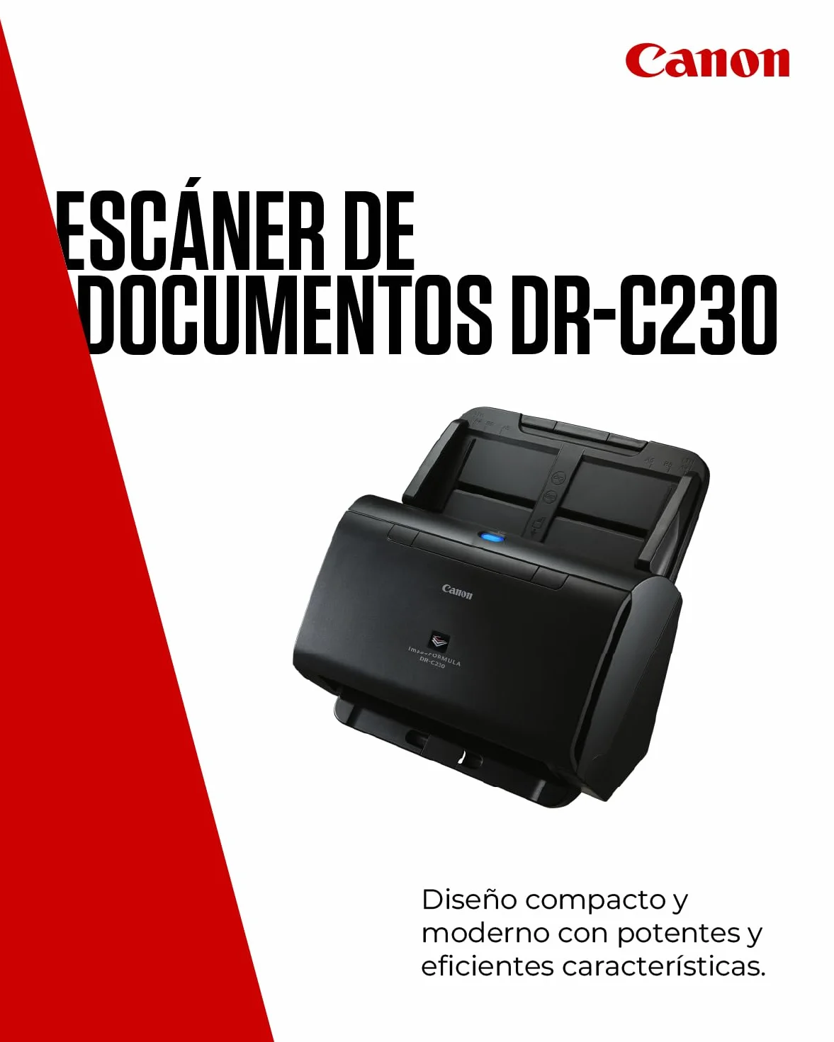Canon imageFORMULA DR-C230 Escáner de Documentos | Escaneo a Doble Cara con USB en hogar y Oficina | Alimentador automático de 60 Hojas | hasta 30 pág por min | Incluye Software Canon CaptureOnTouch