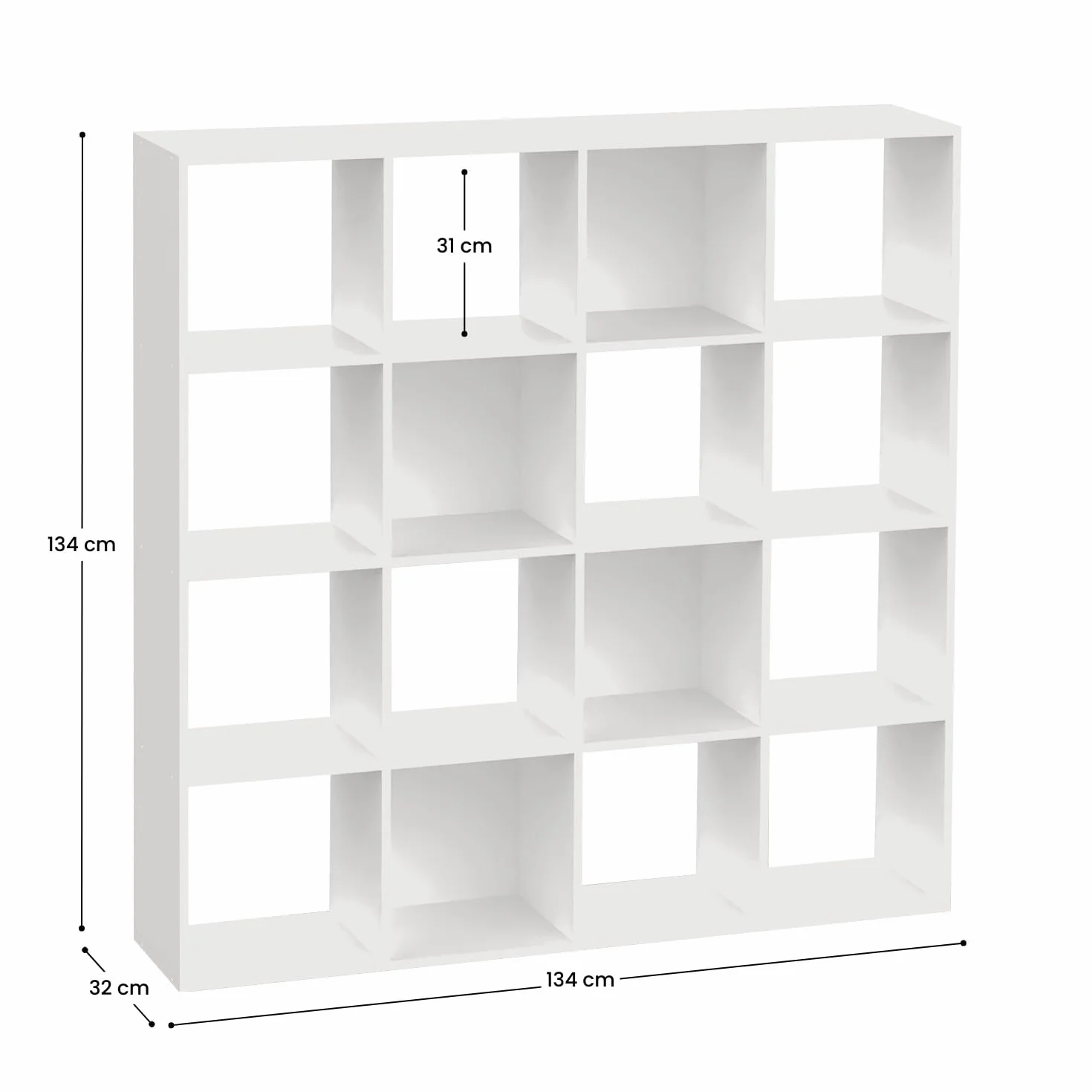7H SEVEN HOUSE SpaceQub Estantería 16 Cubos 134x32x134cm