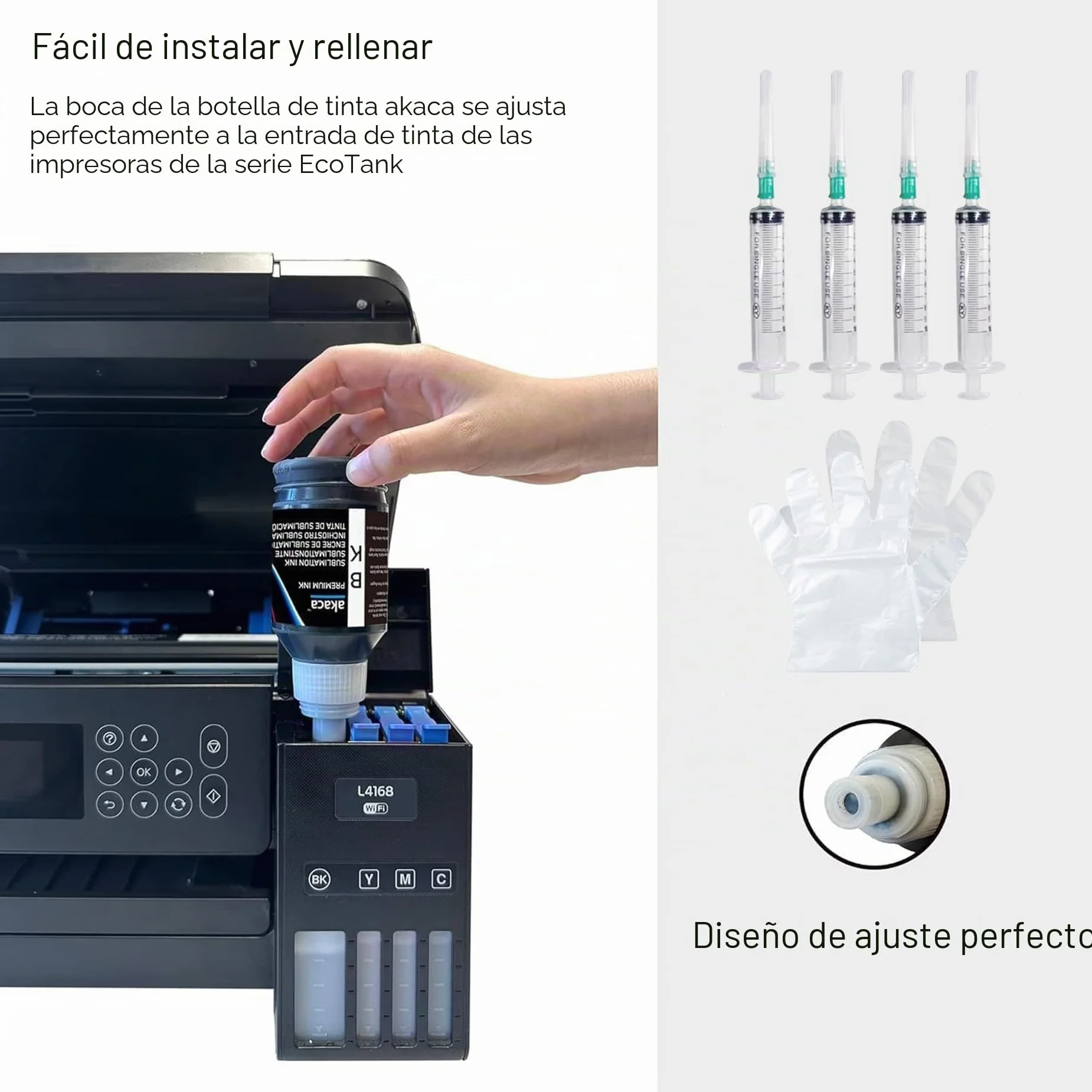 akaca Tinta de Sublimación 508ml Transferencia de Prensa de Calor en Camiseta, Taza, Cajas del Teléfono, etc., Compatibles con Epson EcoTank Supertank Impresoras ET-2760 ET-2800 ET-2803 ET-2850