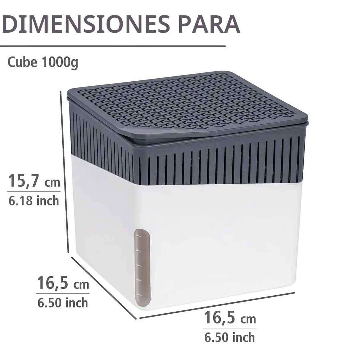 Wenko Deshumificador Cube 1000 g Cloruro de Calcio 12x5x12 cm Blanco
