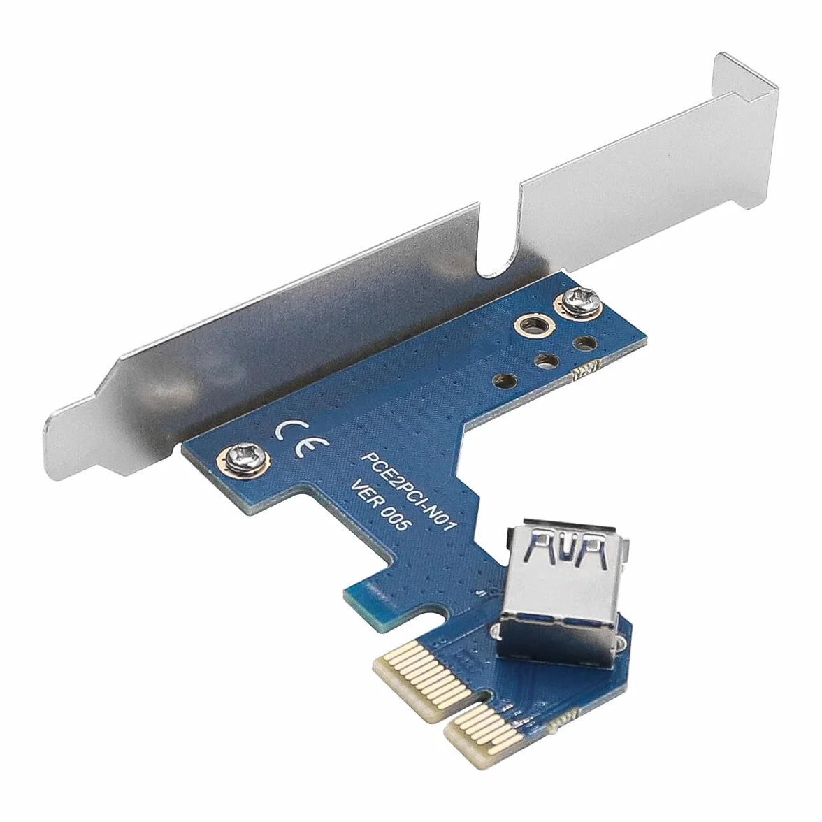 DollaTek Tarjeta adaptadora PCIe a PCI PCI-E Express X1 a Tarjeta extensora PCI Riser Dual con Cable USB3.0 para Tarjeta de Sonido de Escritorio