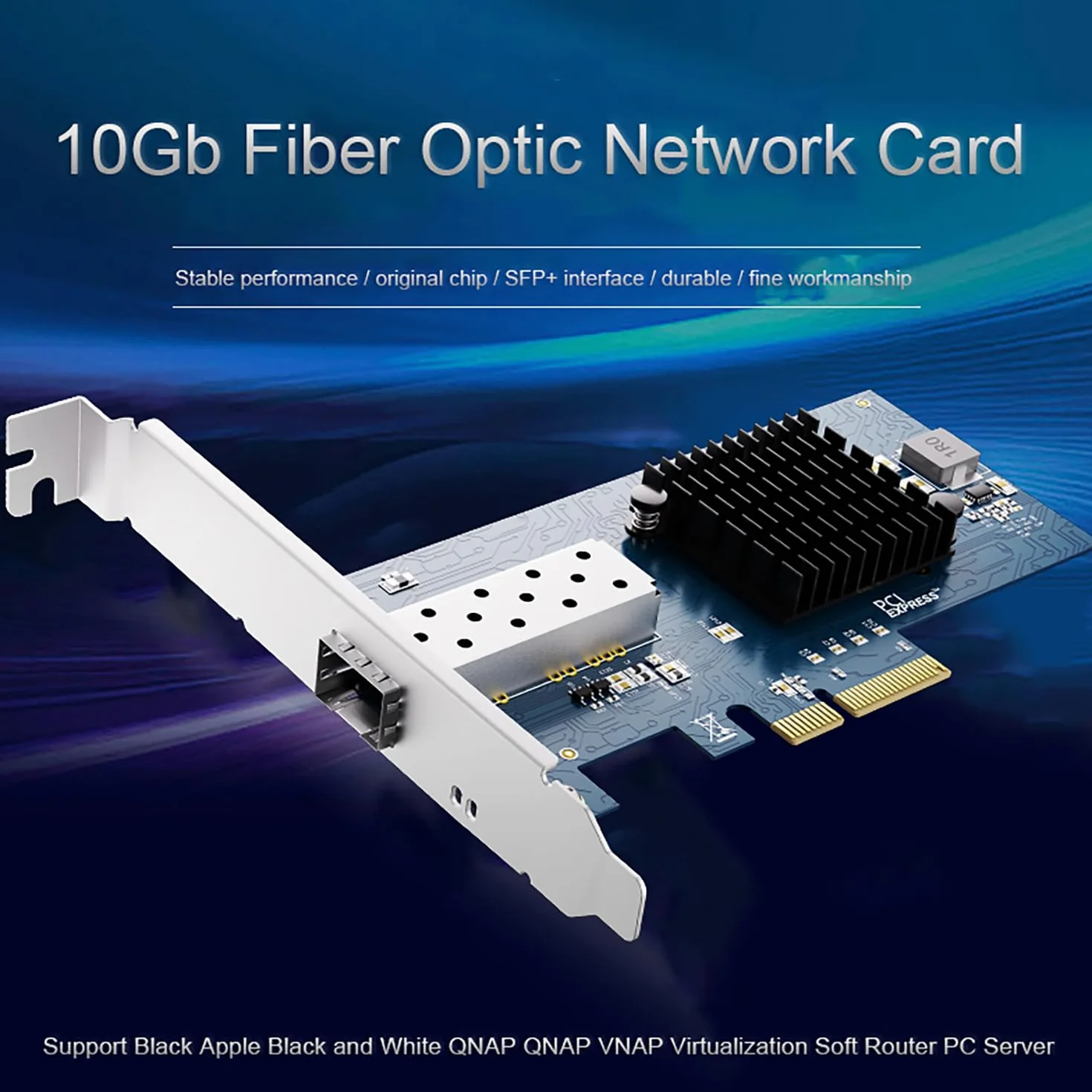 Tarjeta de red SFP+ PCI-e abierta de 10 GB, con controlador Intel 82599 (X520-DA1), adaptador Ethernet de 10 Gbps, tarjeta NIC de 10 GB 10 G, compatible con Windows/Windows Server/VMware