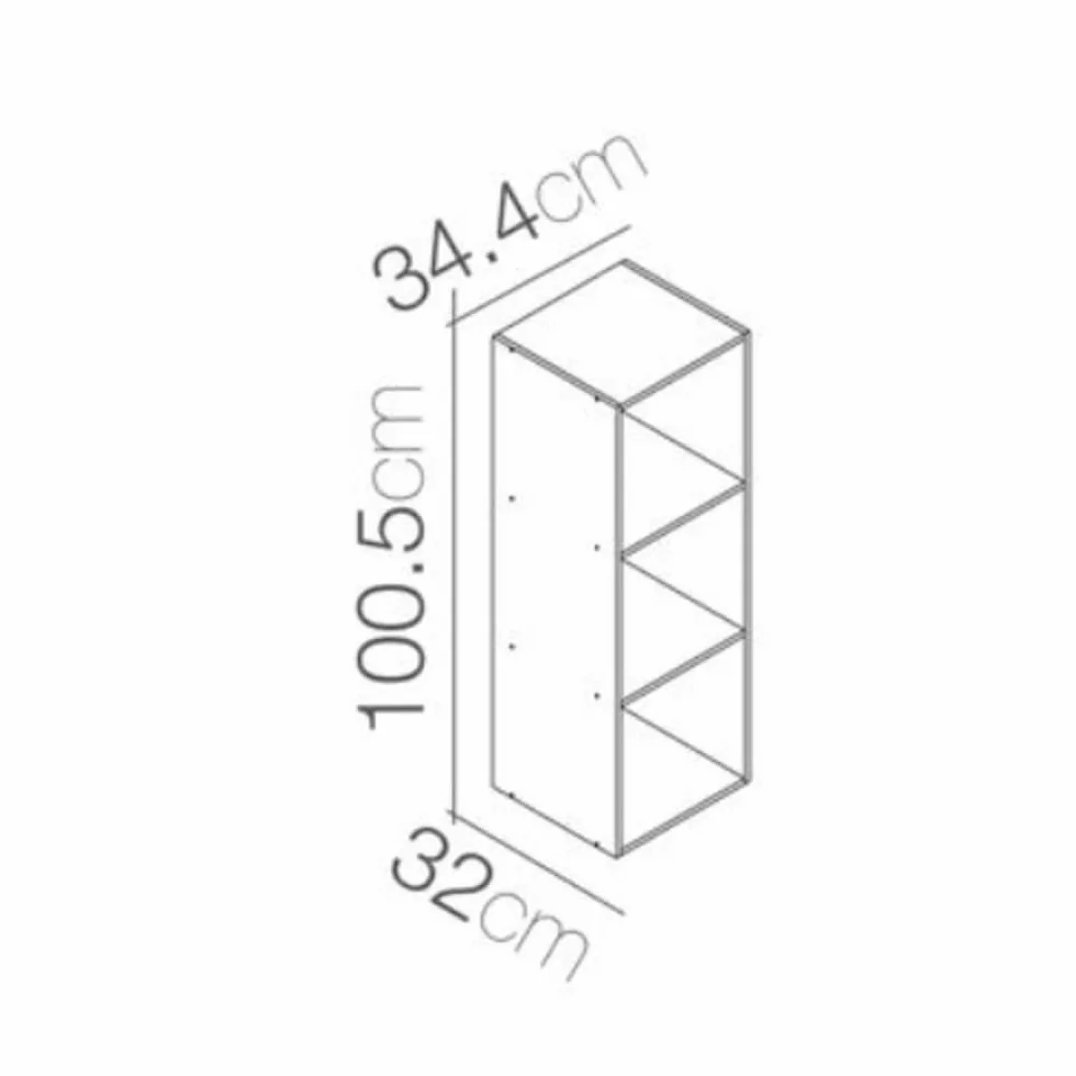 Estantería 3 Cubos 34.4 x 32 x 100.5 cm Blanco