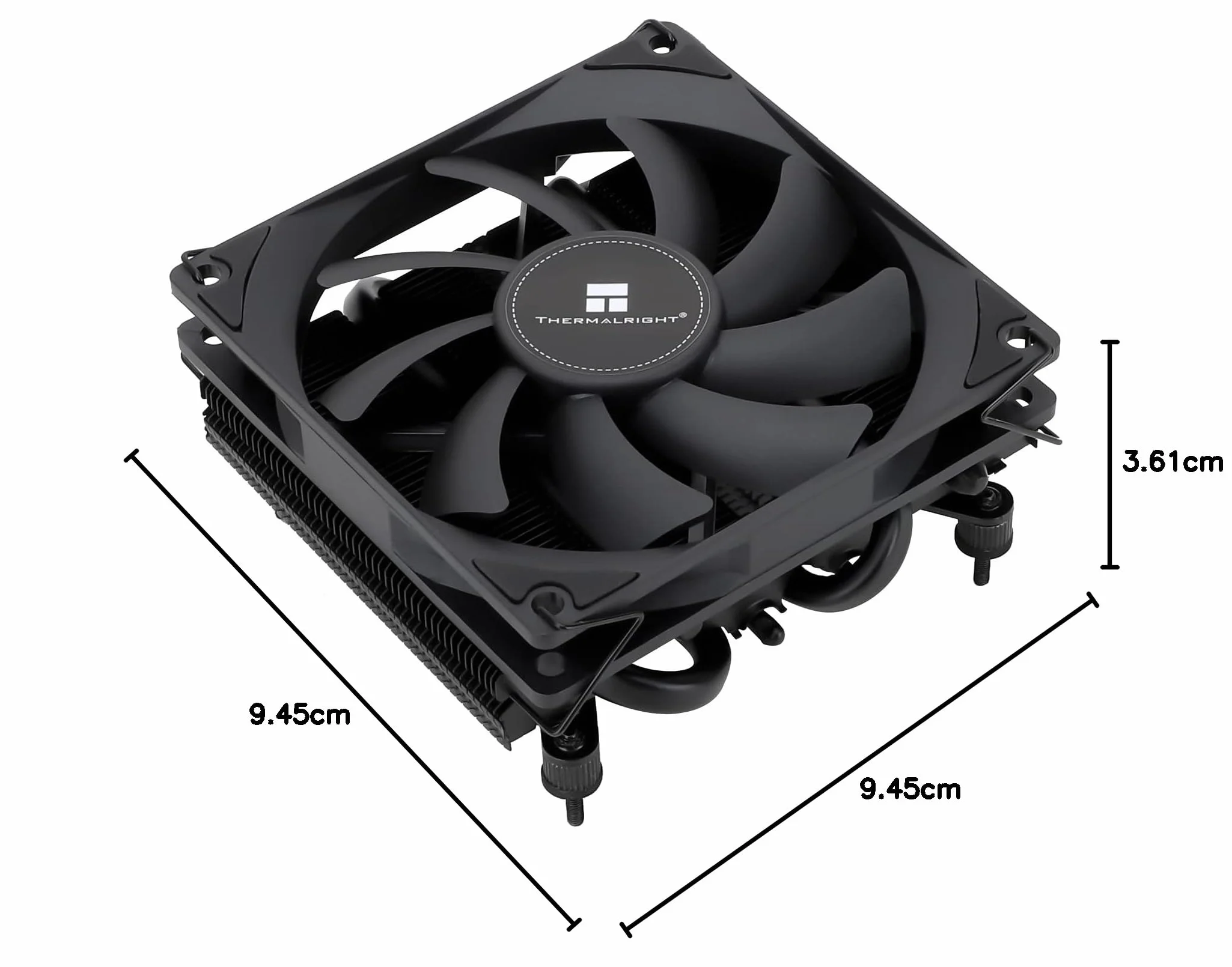 Thermalright AXP-90 X36 Black Low Profile - Enfriador de aire para CPU (90 mm, TL-9015B, 4 tubos de calor, 36 mm, para AMD AM4/Intel LGA 1700/1150/1151/1155/1156/1200