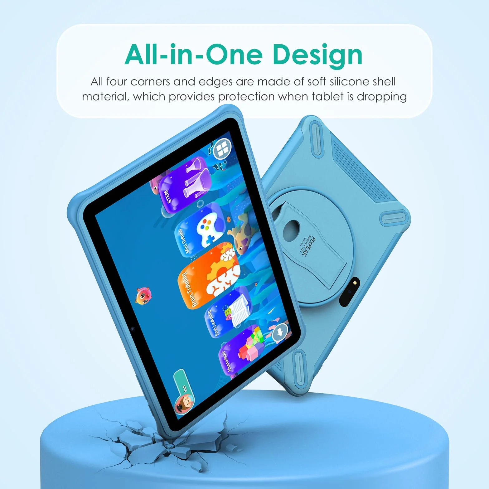 Tablet para niños 10 Pulgadas, 36GB RAM 256GB ROM (SD expandible), Android 15.0, Control Parental, Pantalla HD IPS, 5MP+2MP, WiFi, Bluetooth, Tablet educativa(Azul)
