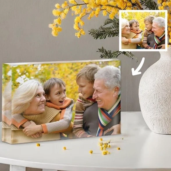 Portafoto Personalizada con foto Transparent Gift Placa Bloque Decoración del hogar