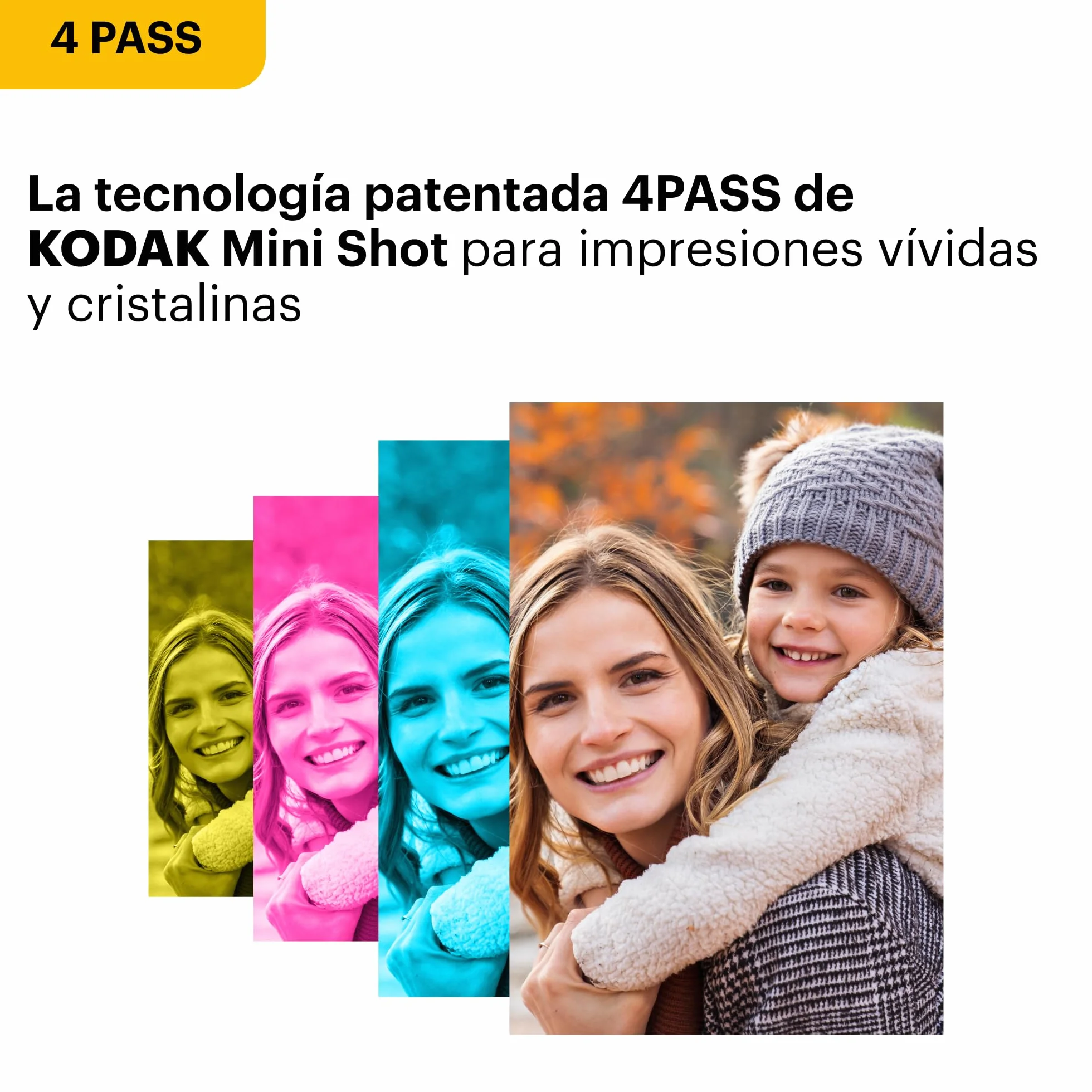 KODAK Mini 2 ERA 4PASS Impresora de Fotos Portátil (5,3x8,6cm) (Impresora + Pack de Regalo con 38 Hojas (8 Hojas Iniciales + 30 Hojas), Amarillo)