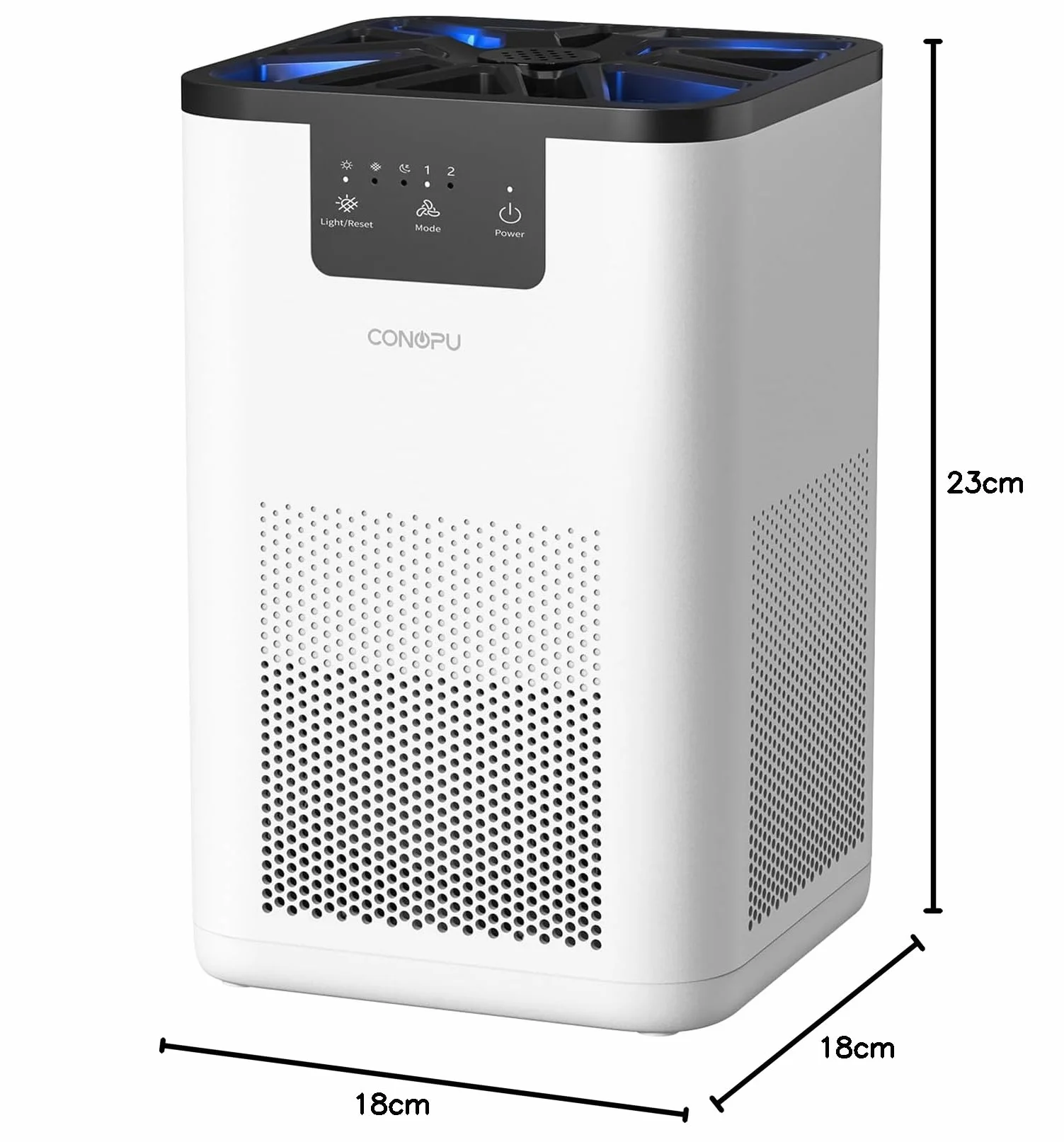 CONOPU Purificador de Aire con Filtro HEPA H13, Aromaterapia, Filtración 3 Etapas, Luz Nocturna