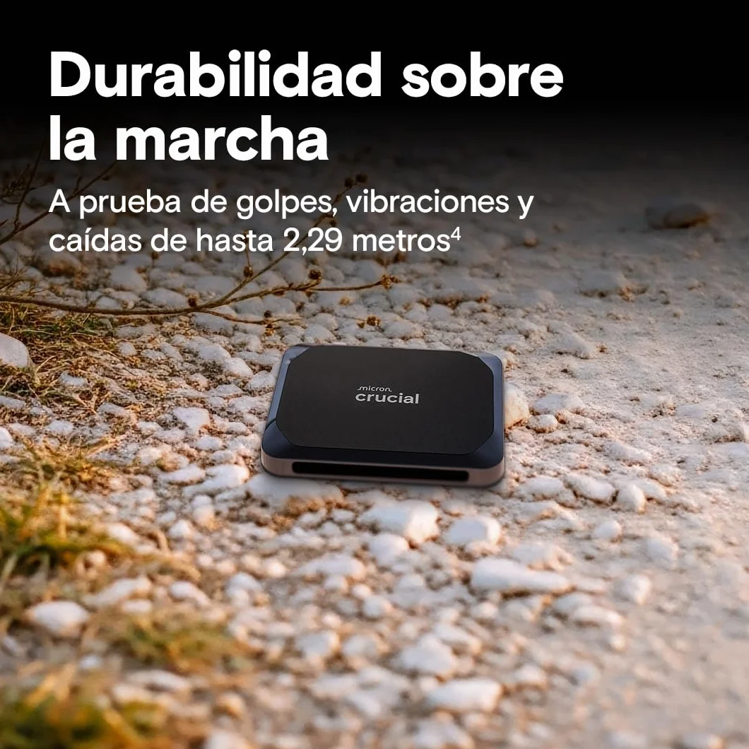 Crucial X9 SSD 1TB Portátil, hasta 1050MB/s, Compatible con PC, Mac, PlayStation y Xbox, Disco Duro Sólido Externo, USB-C 3.2 - CT1000X9SSD902
