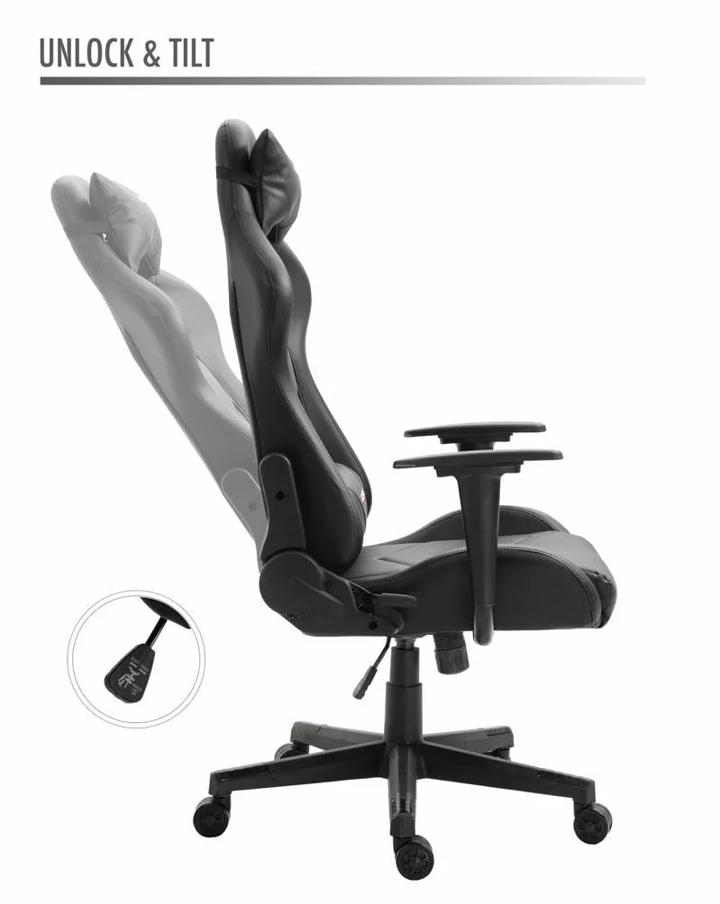 Silla Gaming Racer X Ergonómica Sillón Gamer Profesional Reposabrazos Cojín Lumbar Reposacabezas Giratoria Regulable Altura Reclinable