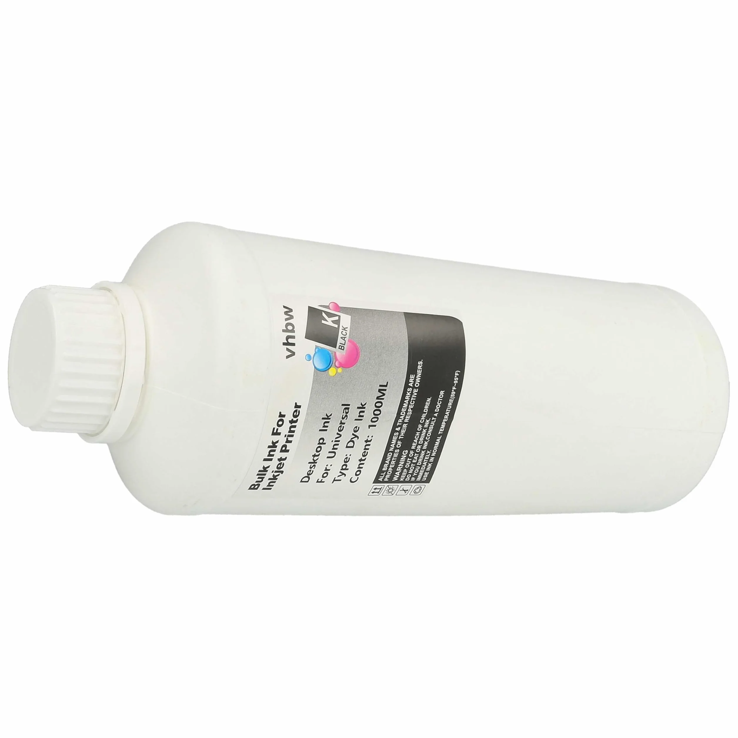 vhbw Tinta de Recarga para Impresora - Tinta de Recarga, Dye Negro, 1000ml