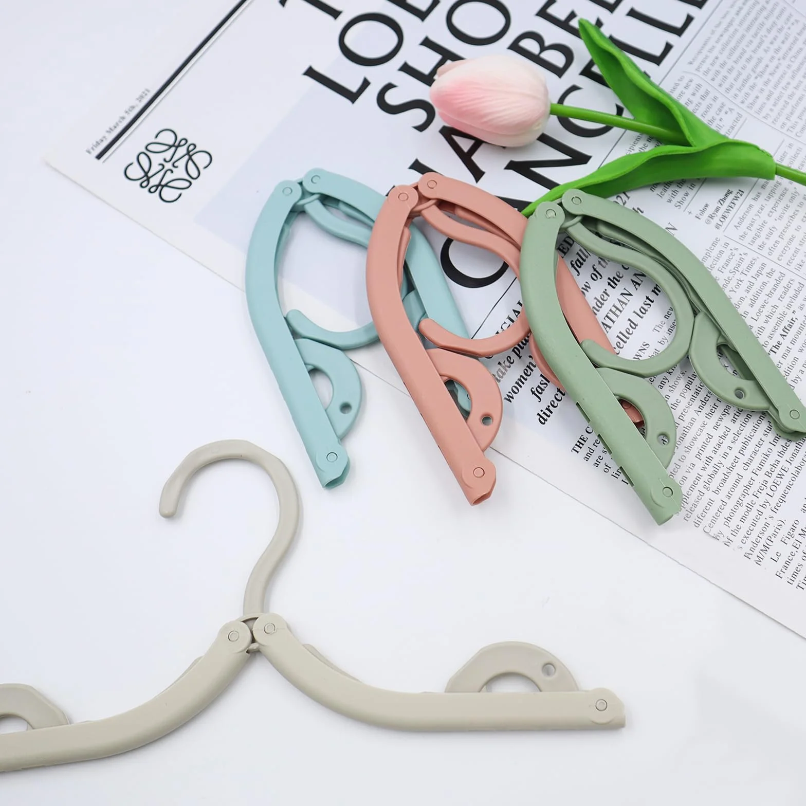 Perchas Plegables de Viaje Portátiles Antideslizantes Plástico 18 Pcs