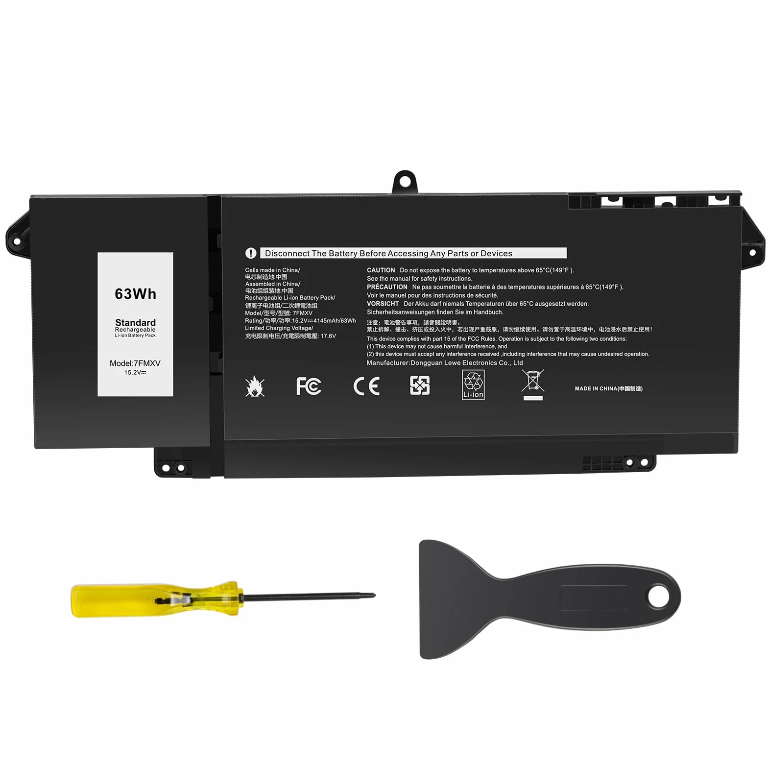 ASUNCELL 15.2V/63Wh 7FMXV Batería para portátil DELL Latitude 5320 Latitude 7320 Latitude 7420 Latitude 7520 7FMXV 0TN2GY TN2GY 9JM71 4M1JN 1PP63 HDGJ8 MHR4G 727CG 0727CG CN-0TN2GY CN-0727CG