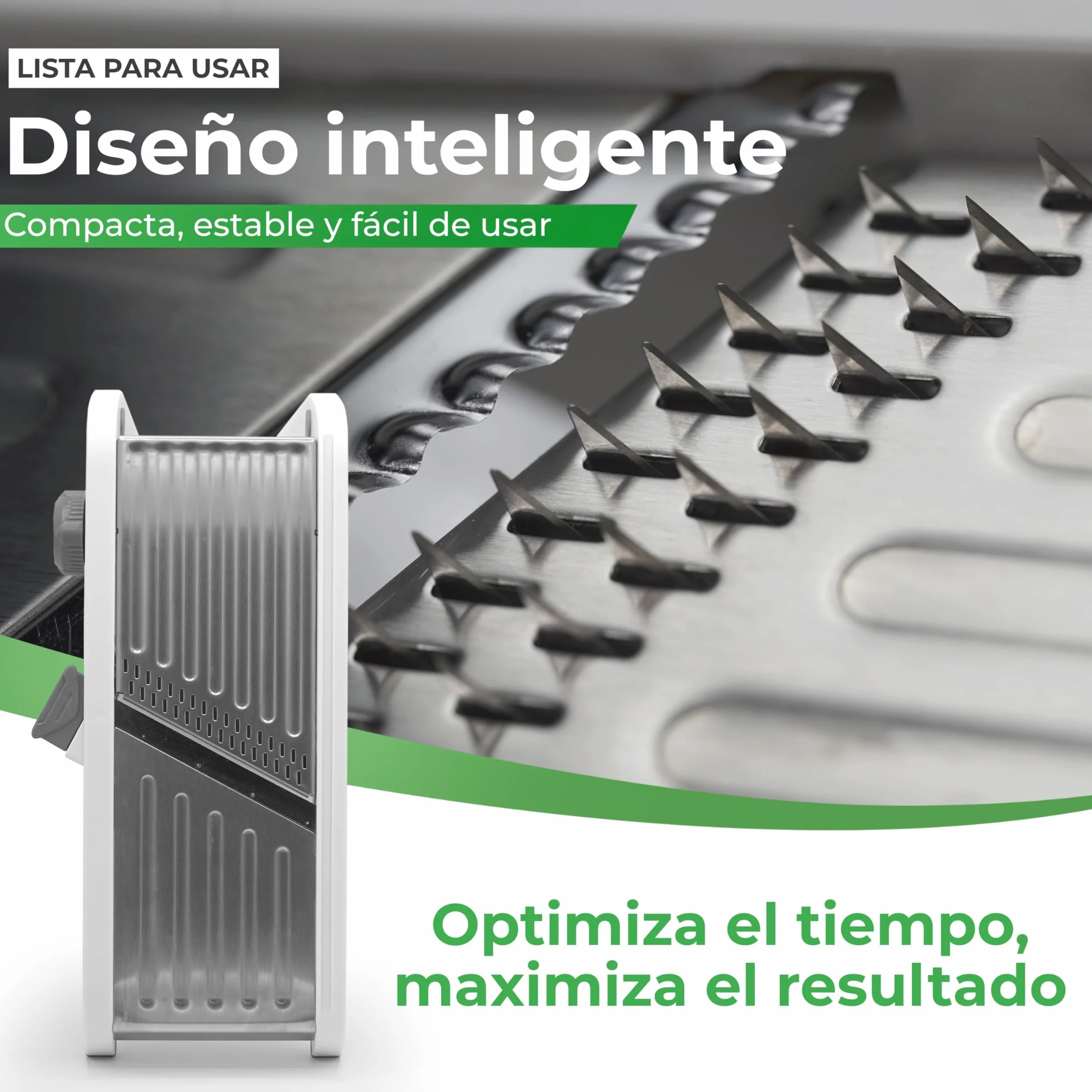 Mandolina de Cocina Profesional Regulable Cortador de Verdura Manual Acero Inoxidable Laminadora de Verduras