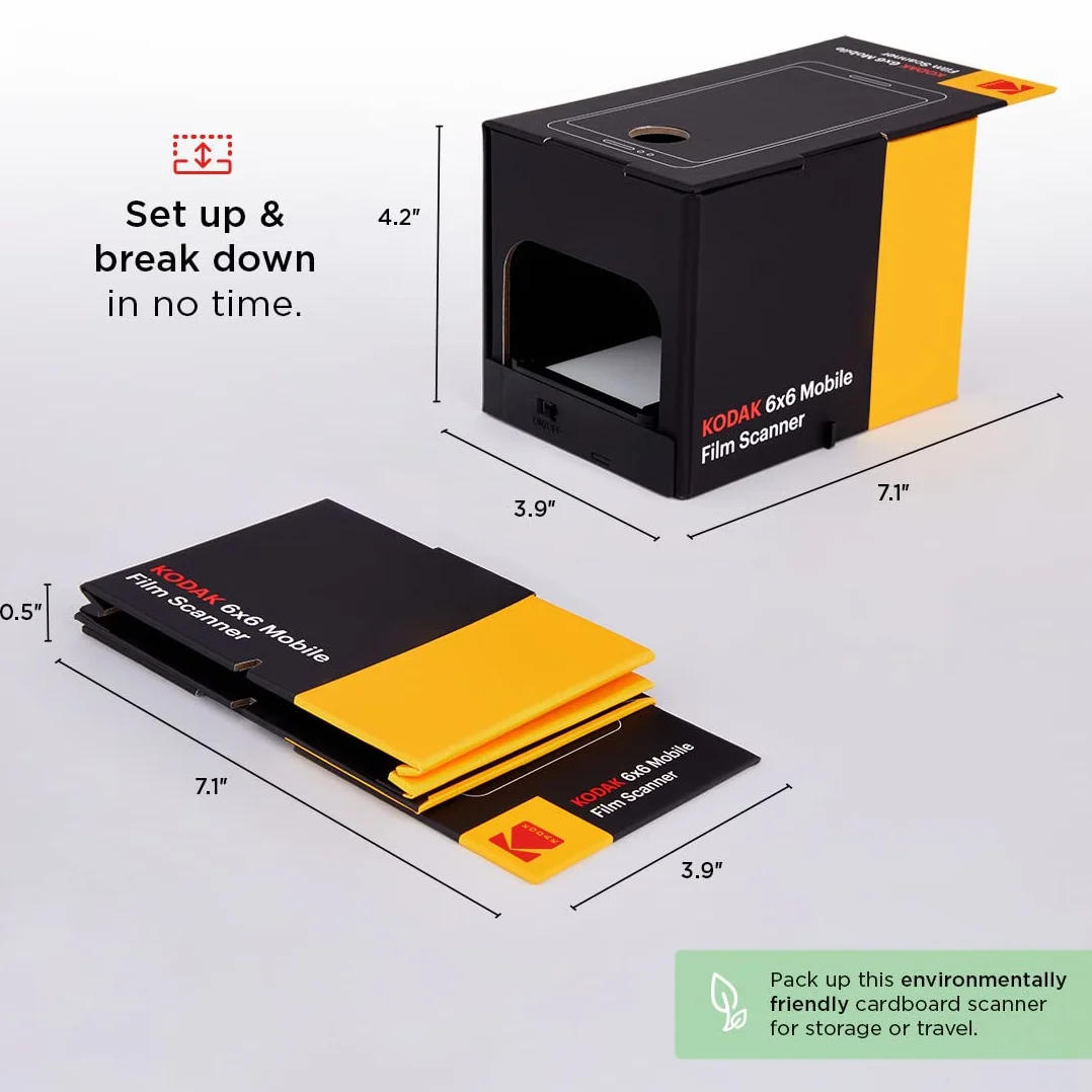 KODAK 6x6 Escáner de película móvil, convierta y Guarde Diapositivas y Negativos de 6x6 [formatos de película 120 y 220] en su teléfono Inteligente