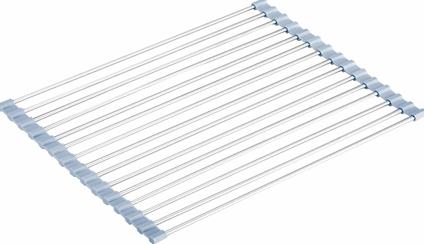 Seropy Escurridor de platos enrollable sobre fregadero, acero inoxidable, plegable