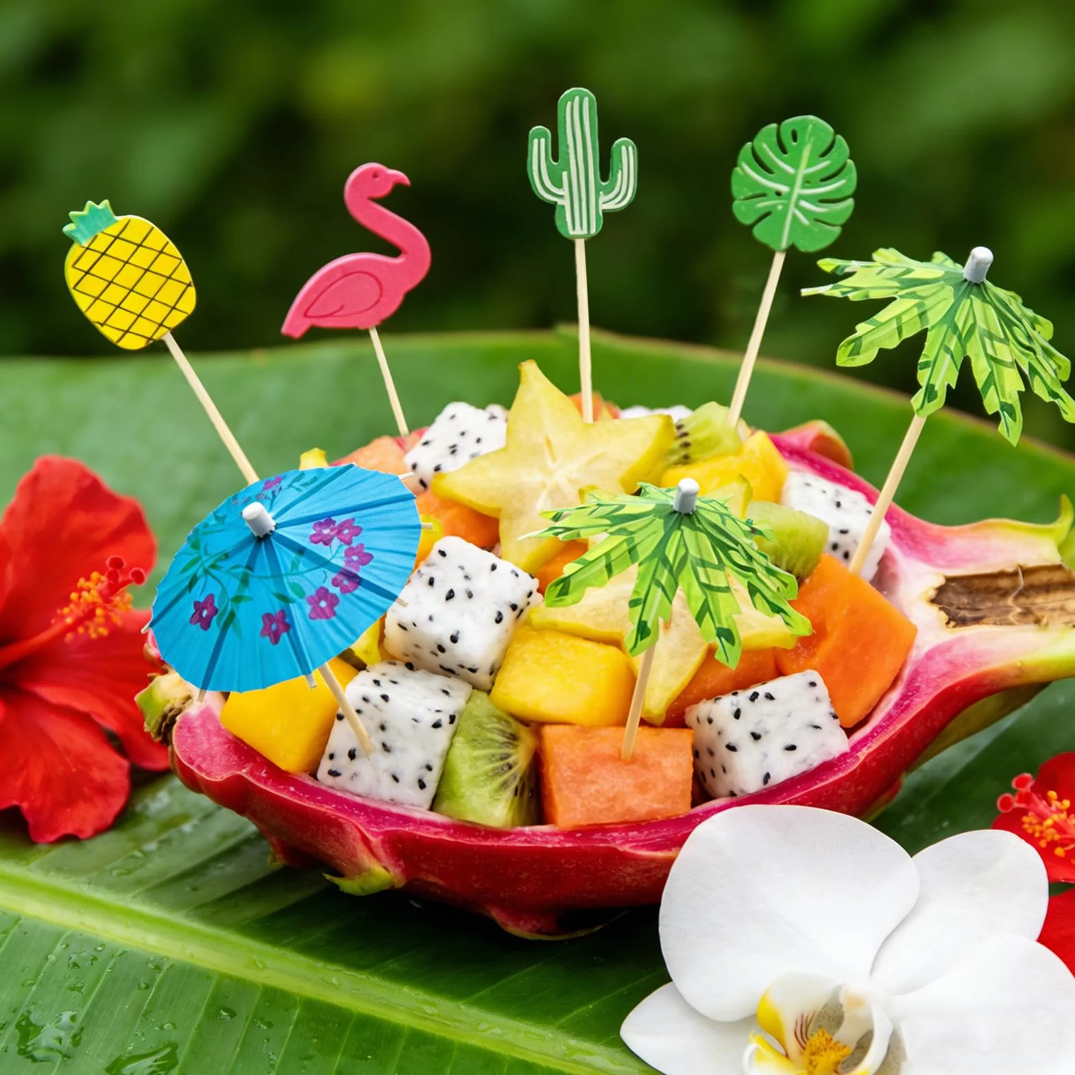 Paraguas de Cóctel 200 Piezas Sombrillas de Cócteles Decoración Fiestas Tropicales Hawaianas