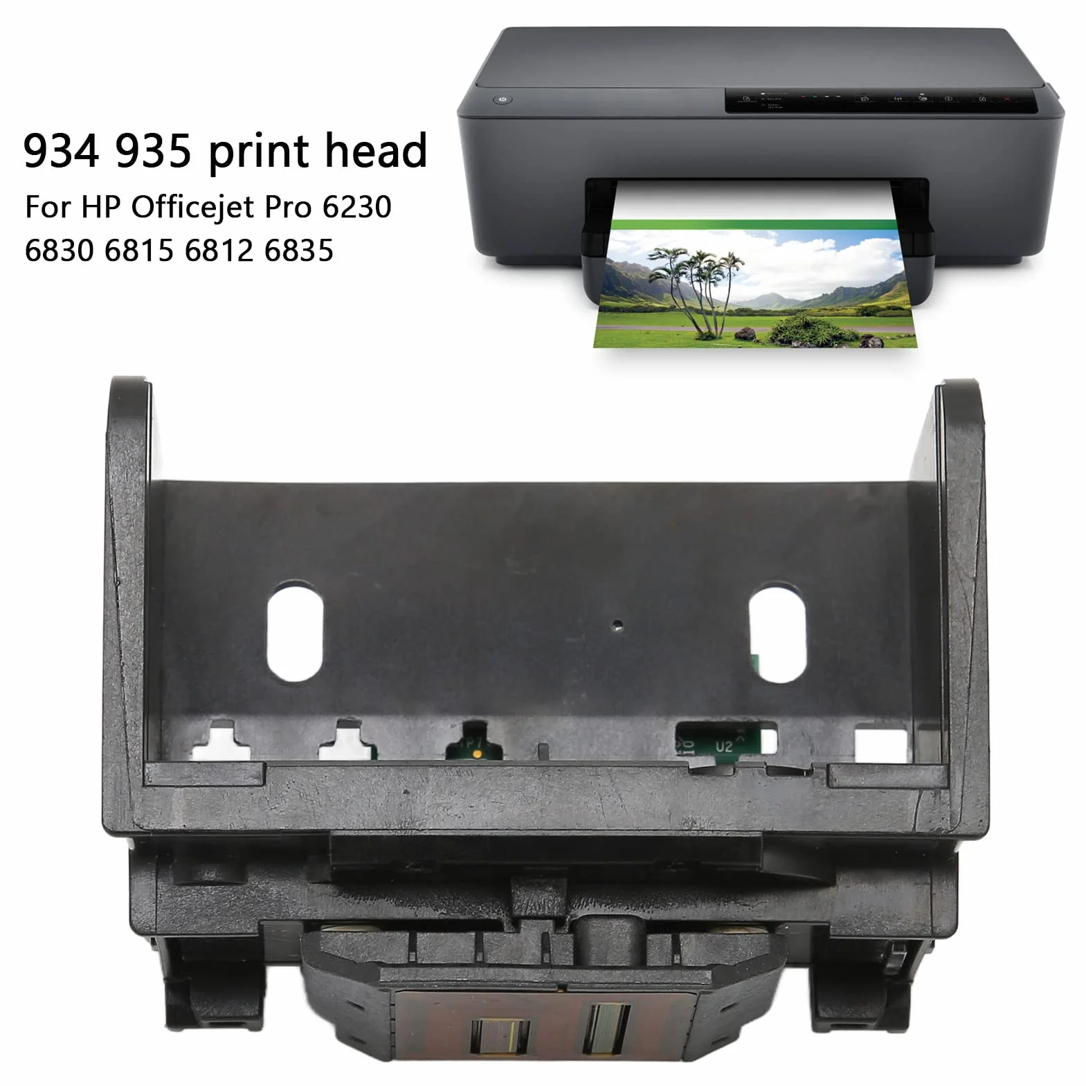 Cabezal de impresión de repuesto, cabezal de impresión de impresora, cabezal de impresión 934 935 compatible con HP Officejet PRO 6230 6830 6815 6812 6835, pieza de repuesto de la impresora