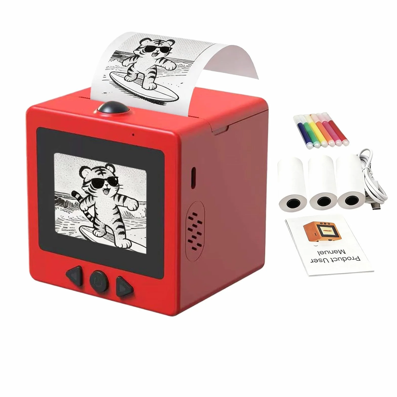 Impresora De Cajas De Pegatinas AI | Impresora Inteligente Con Cajas De Pegatinas De Voz Con IA Con Pantalla De 2,4"|Mini Fabricante De Pegatina-s Térmicas, Educativo Para Niños,bricolaje,fotos