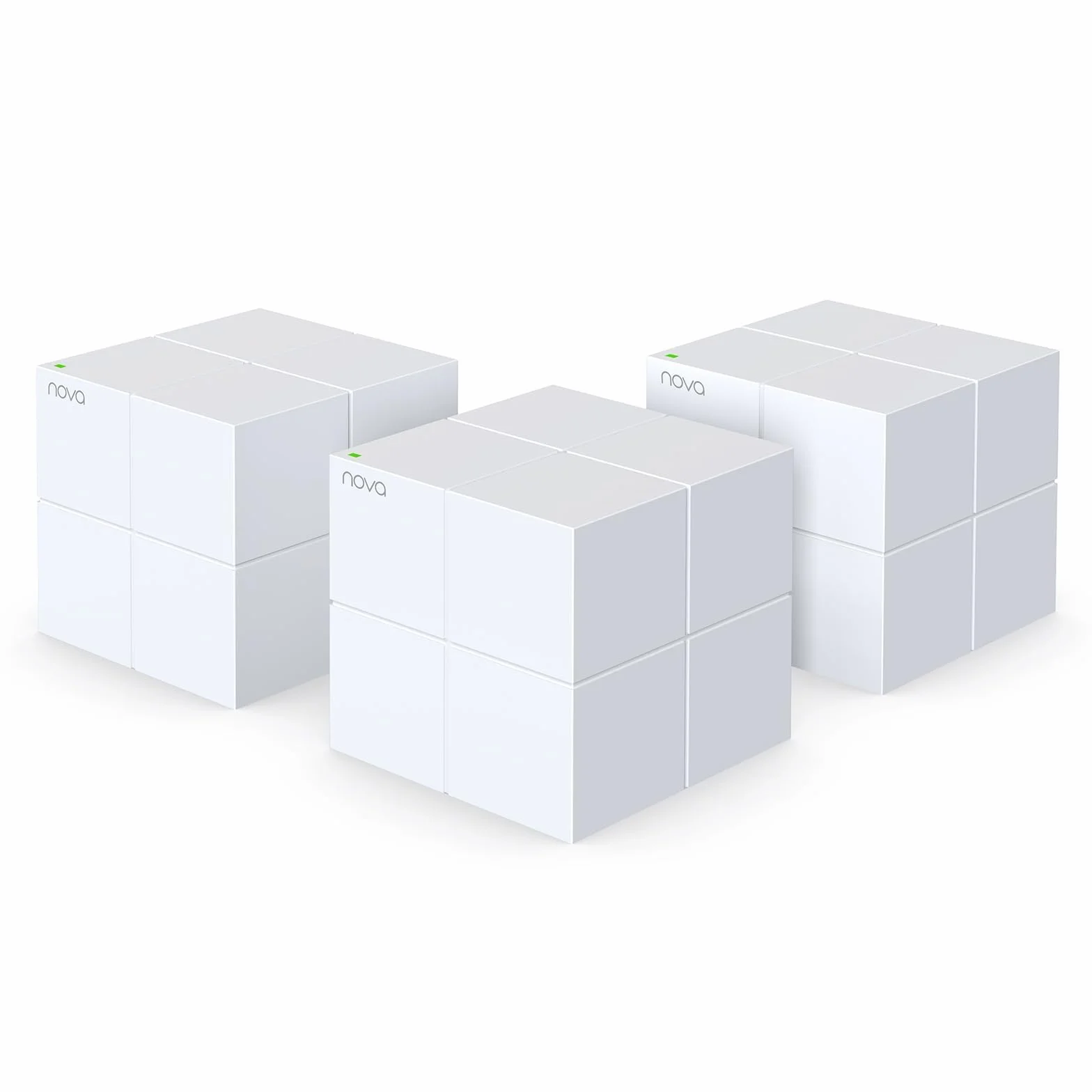 Tenda Nova MW6 Mesh Router Sistema WiFi de Red en Malla (Dual Band hasta 500 metros, Mu-MIMO, 2 Puertos Gigabit, Plug and Play, Funciona con Alexa, sustituye tu Repetidor de Red Tradicional) Pack 3