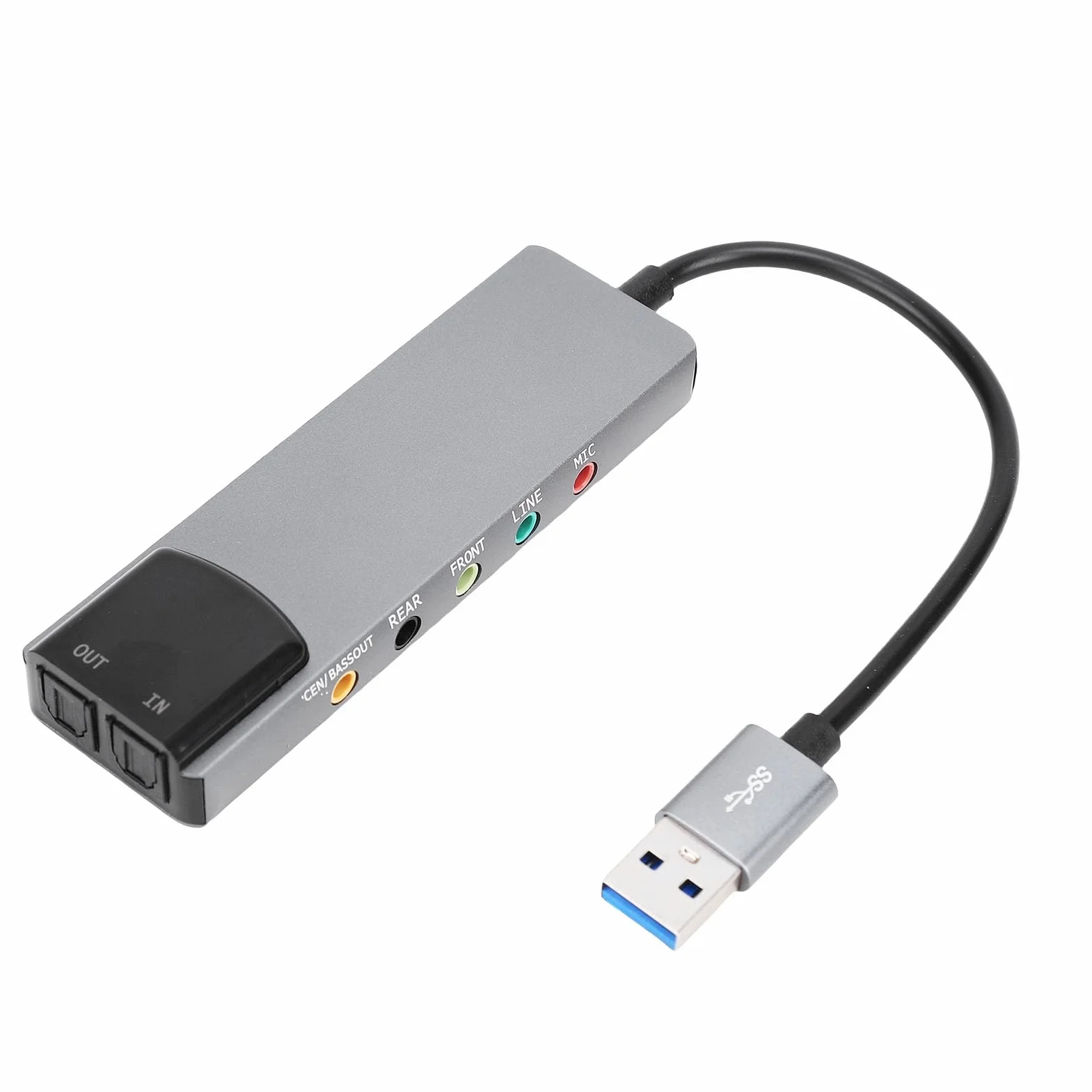 CCYLEZ Tarjeta de Sonido Envolvente USB 7.1 para PC, Tarjeta de Sonido USB Externa con Digital SPDIF 7.1 Canales, Adaptador de Sonido para Computadora Portátil, Escritorio, Juegos,