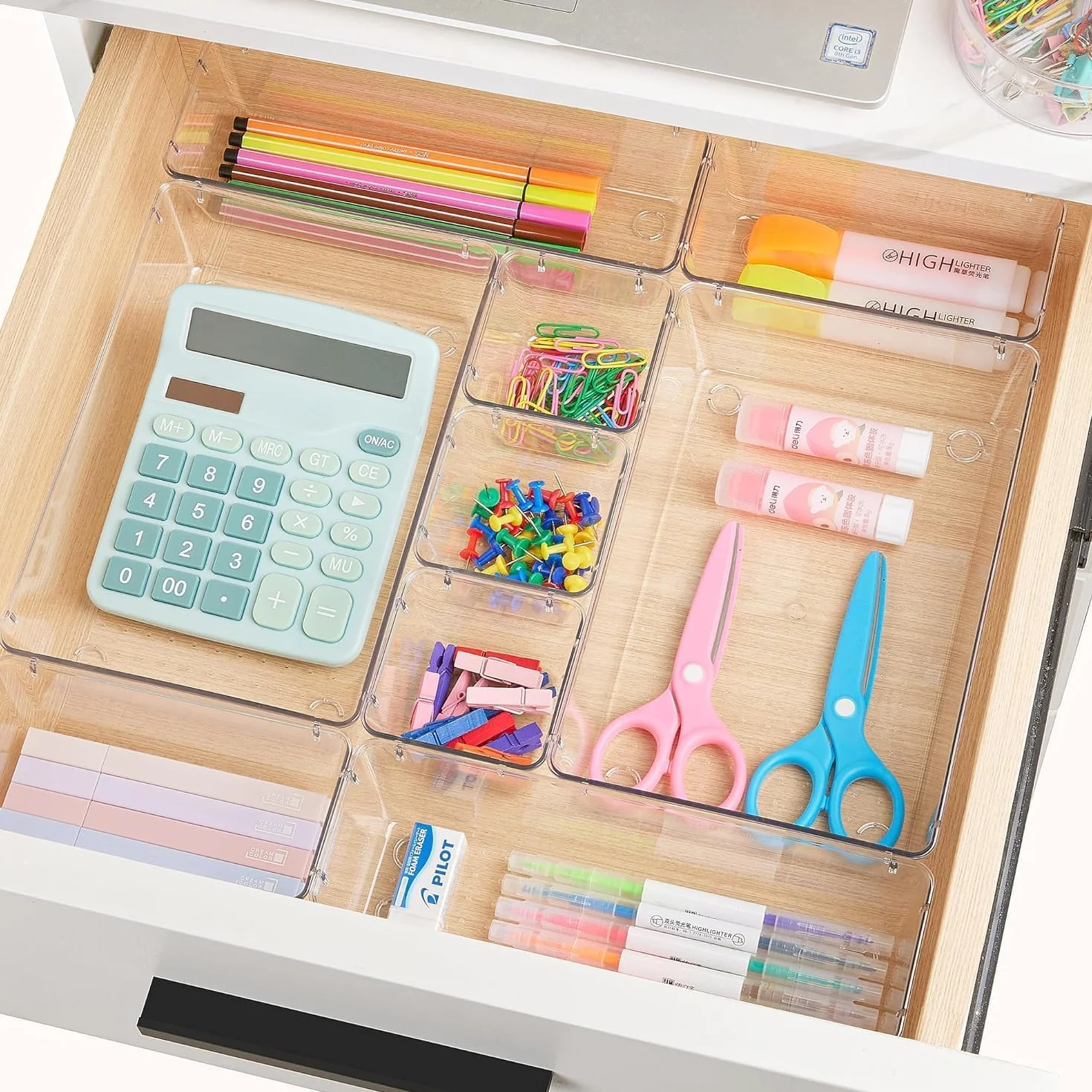 Vtopmart 25 Piezas Organizador de Cajones con 4 Tamaños, Bandejas de Almacenaje para Baño, Cocina