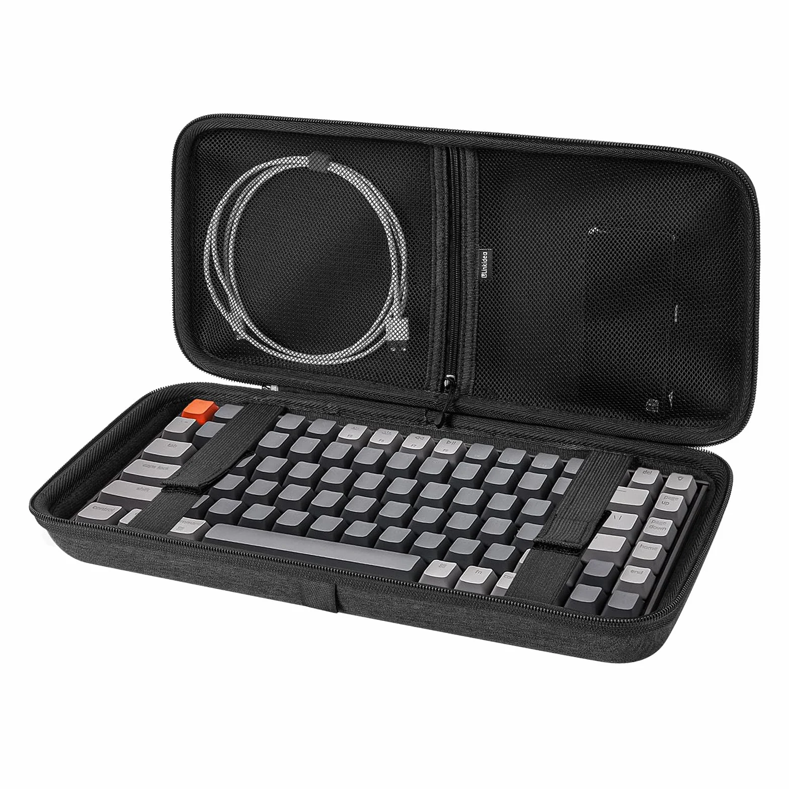 Linkidea Estuche rígido de Viaje para Teclado 75%, Funda Porta Teclado de 84 Teclas, Caja de Almacenamiento Protectora, Compatible con EPOMAKER x Aula F75, Aula F75 Pro/F75 75%, Keychron K2