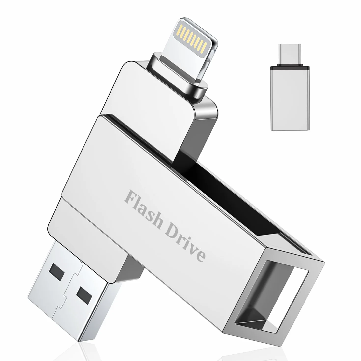 MFI Pendrive 256GB para iPhone,Memoria USB 3.0,Lightning,USB C | 3 en 1 Memoria Externa para iPhone,iPad,Movil Android OTG,Mac,PC,Flash Drive Transfiere Fotos,Vídeos y Datos,Capacidad Real