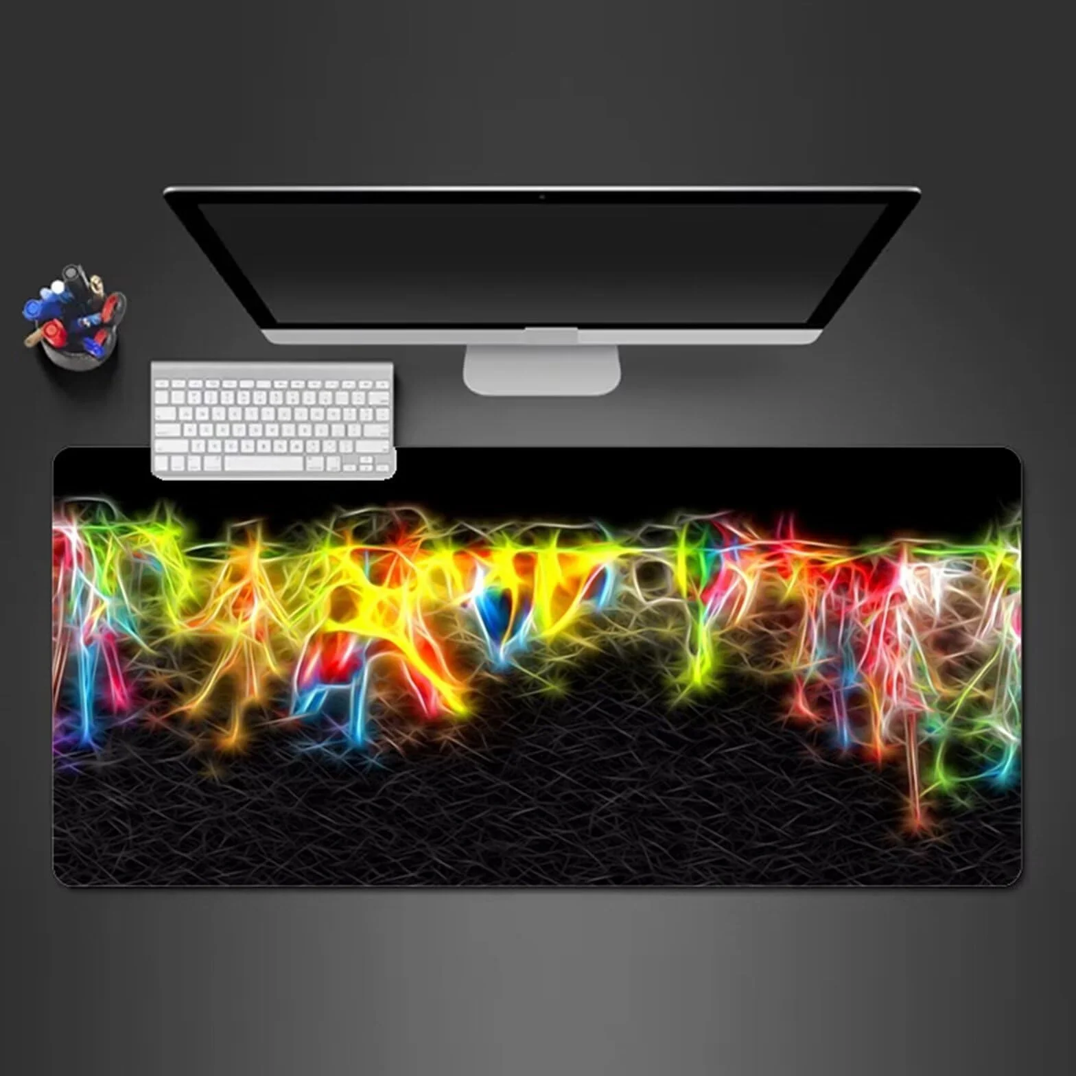 Alfombrilla Raton Gaming XXL 1200x600x2cm Alfombrilla de Ratón Grande Alfombrilla Gaming de Escritorio con Base Antideslizante para Gamers PC y Portátil (Línea Abstracta)