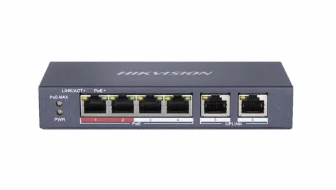 HIKVISION Conmutador de 8 puertos Gigabit Unmanaged Poe Switch, 1 Gigabit RJ45 UPLINK Puerto, 1 Gigabit SFP UPLIN