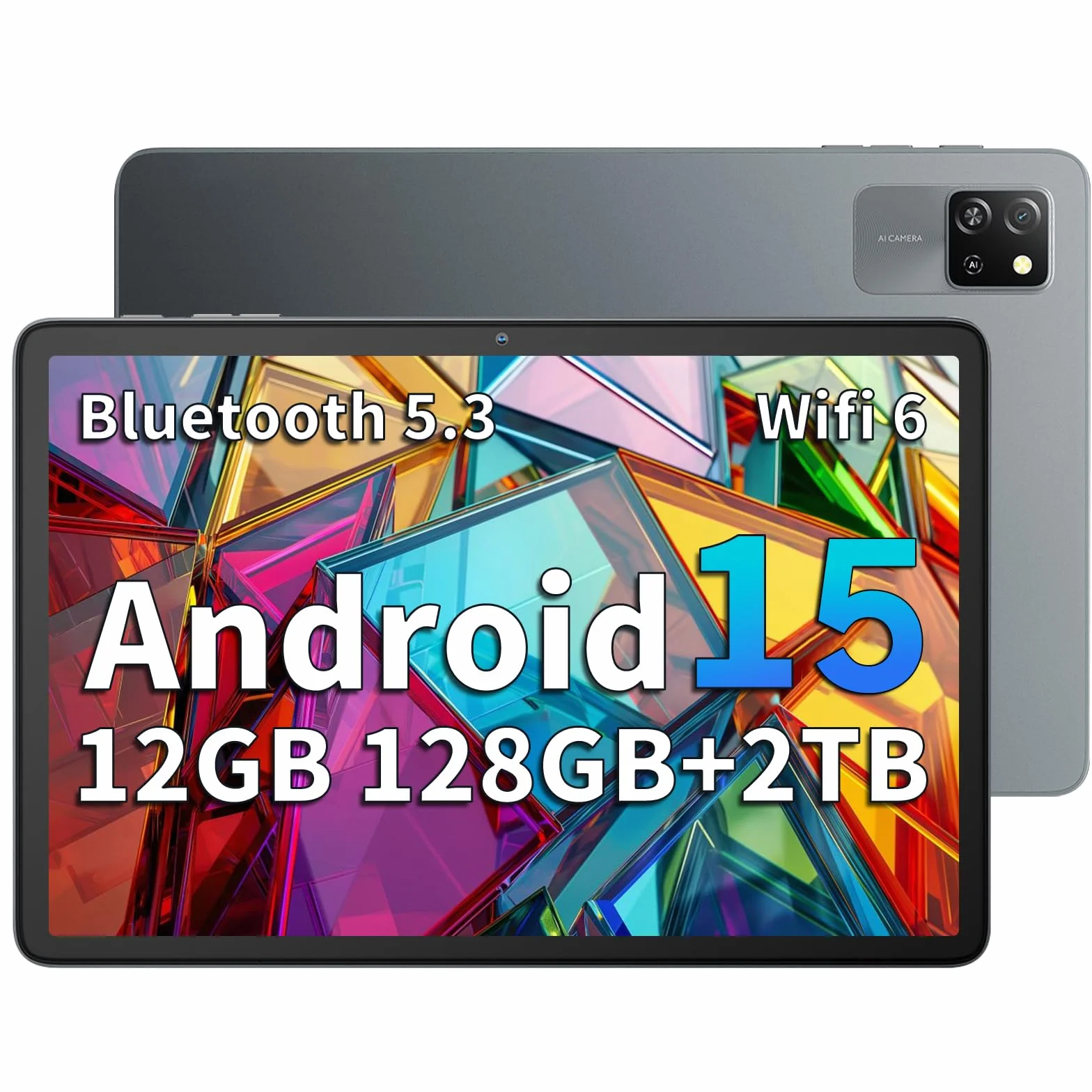 Blackview Tablet Android 15 Tab 60 WiFi 10 Pulgadas, PC Tableta, 12GB RAM + 128GB ROM/2TB TF, WiFi 6 Widevine L1, PC Mode 5100 mAh Batería Tablets Gaming Dual Cámara 8MP+5MP/WPS Suite/HD IPS