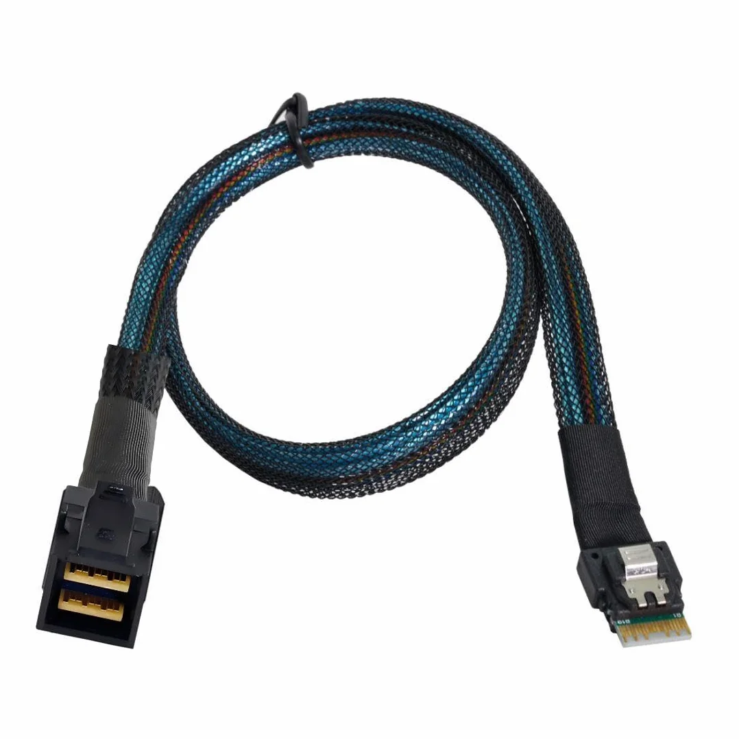 CY 50 cm Slim Line SAS 4.0 sff-8654 4i 38Pin Host a HD Mini SAS 4i SFF-8643 36pin objetivo Red