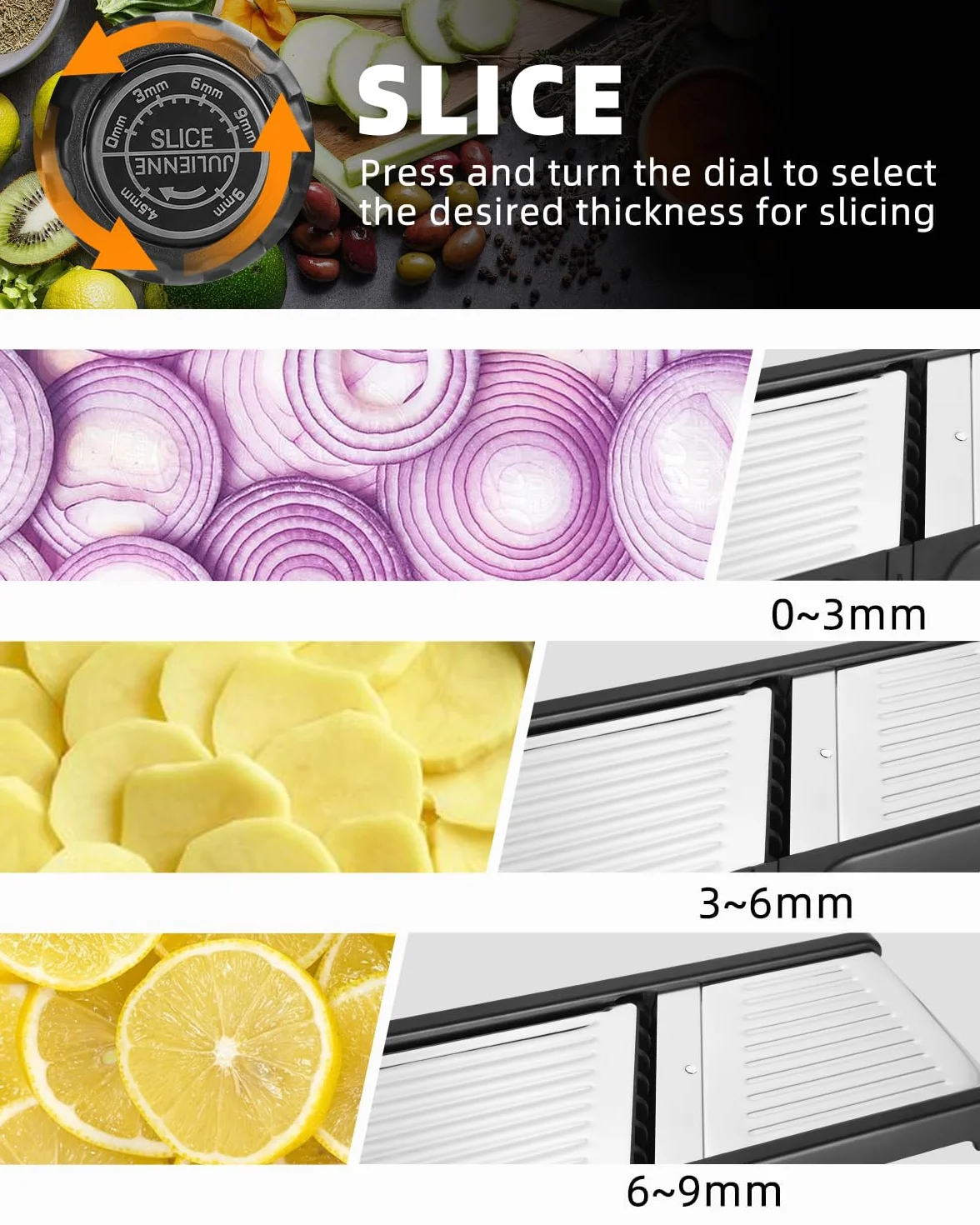 Cortador de verduras 5 en 1 profesional acero inoxidable, multifunción, ajustable