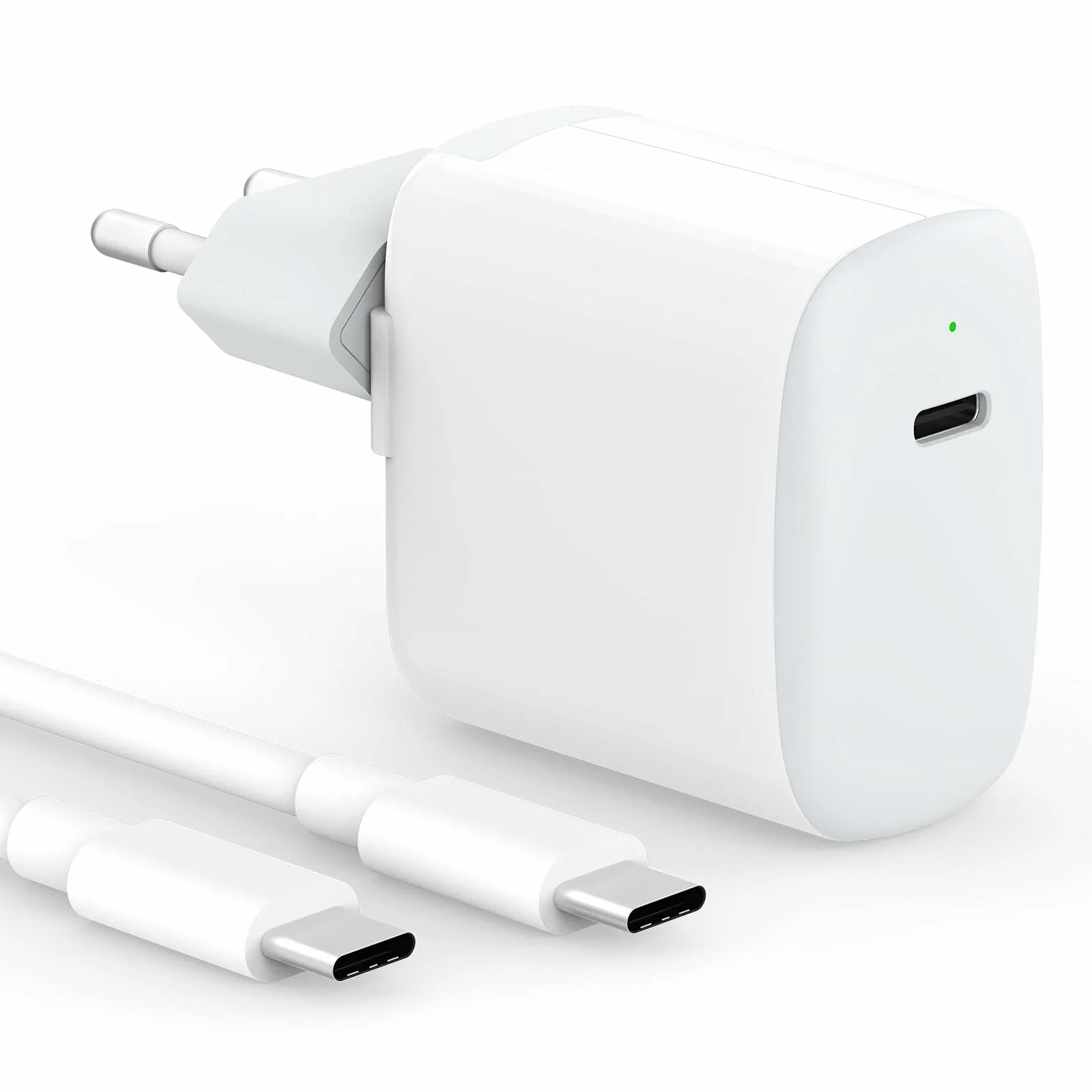 30W Cargador USB C Compatible para iPad Pro 13, 12,9, 11 2024 2023 2022 2021 2020 2019 M4 M2 M1, iPad Air 5 4, Mini 6, iPad 10, MacBook Air, iPhone 15, Google Pixel 8 7 Pro, Cable USB-C de 6,6ft