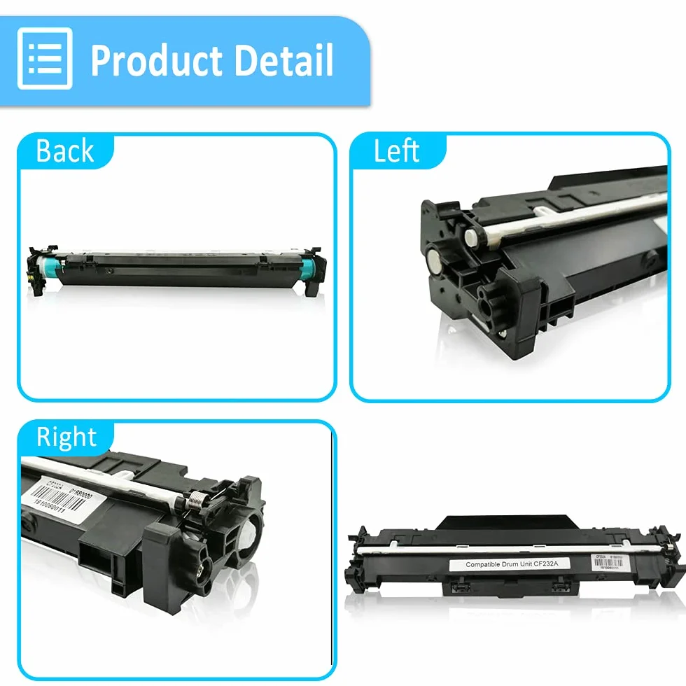 Cartucho de Tambor Compatible 32A CF232A Negro Reemplazo para HP LaserJet Pro M118dw M203d M203dn M203dw M220, MFP M227fdn M227fdw M148fdw M148dw M148fdw Impresoras Láser（Tambor, 23,000 Páginas）