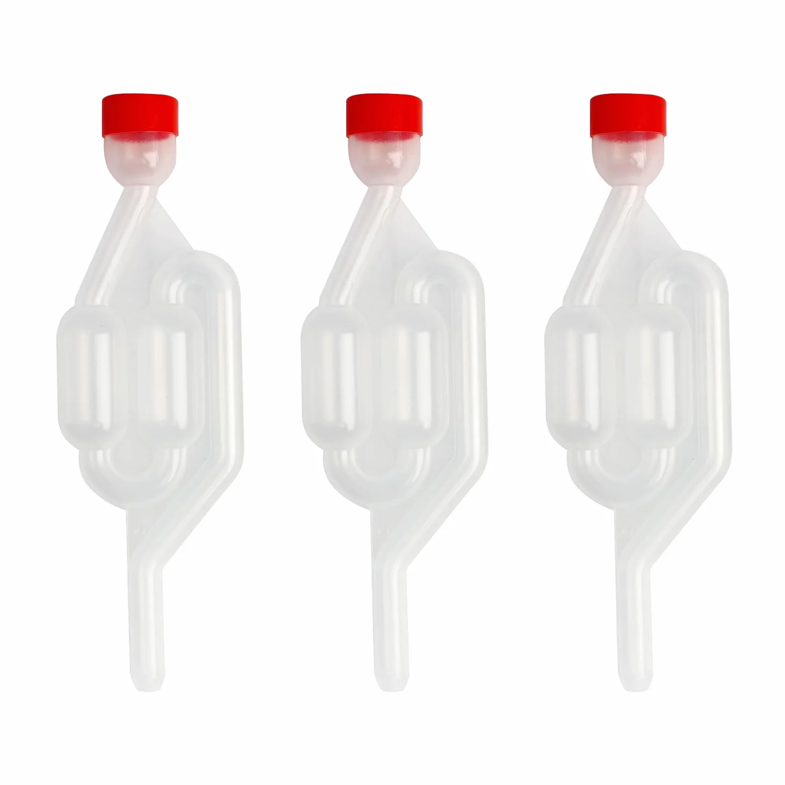 Tubo de Fermentación con Válvula de Fermentación, Bubbler para Cerveza y Vino, Airlock para Fermentación de Chucrut y Jugo de Frutas, Accesorio Esencial para Elaboración de Bebidas (Rojo)