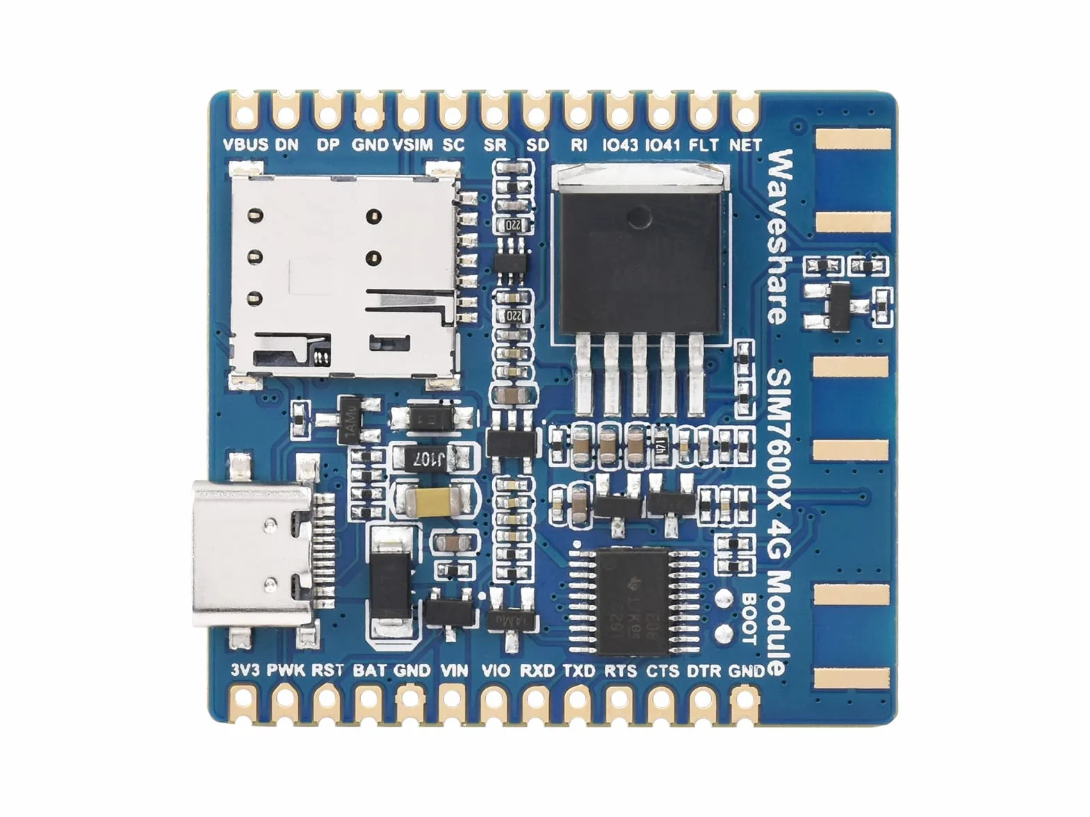 Waveshare SIM7600E-H 4G-Module, Used for Windows/Linux Dial-up Internet Access, Cloud Platform Communication, GNSS Locating, Compatible with Raspberry Pi/Jetson Nano/ESP32/STM32 Programming Platforms