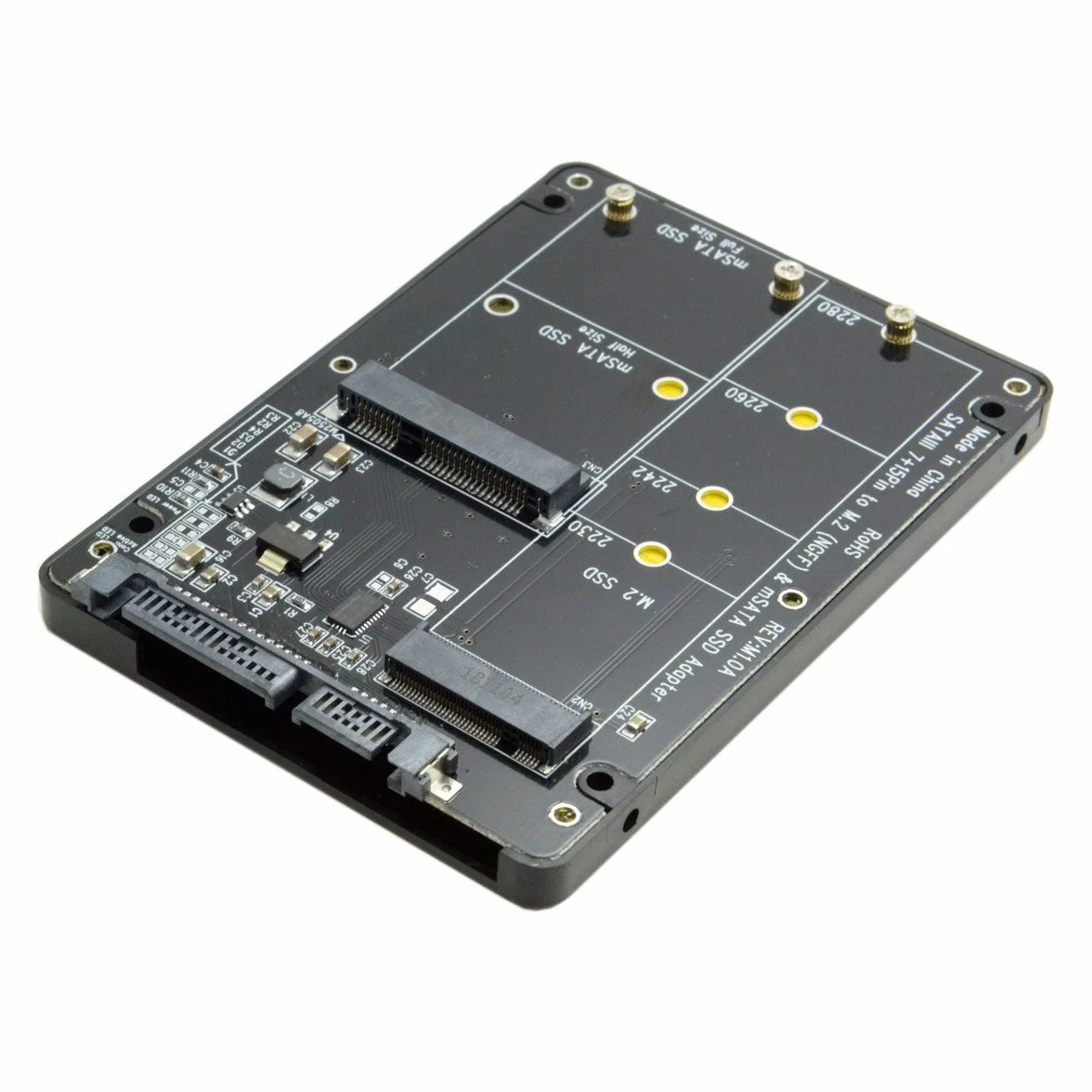 CableCC Carcasa conversora adaptadora 2 en 1 de M.2 NGFF B-Key y mSATA SSD a SATA 3.0 de