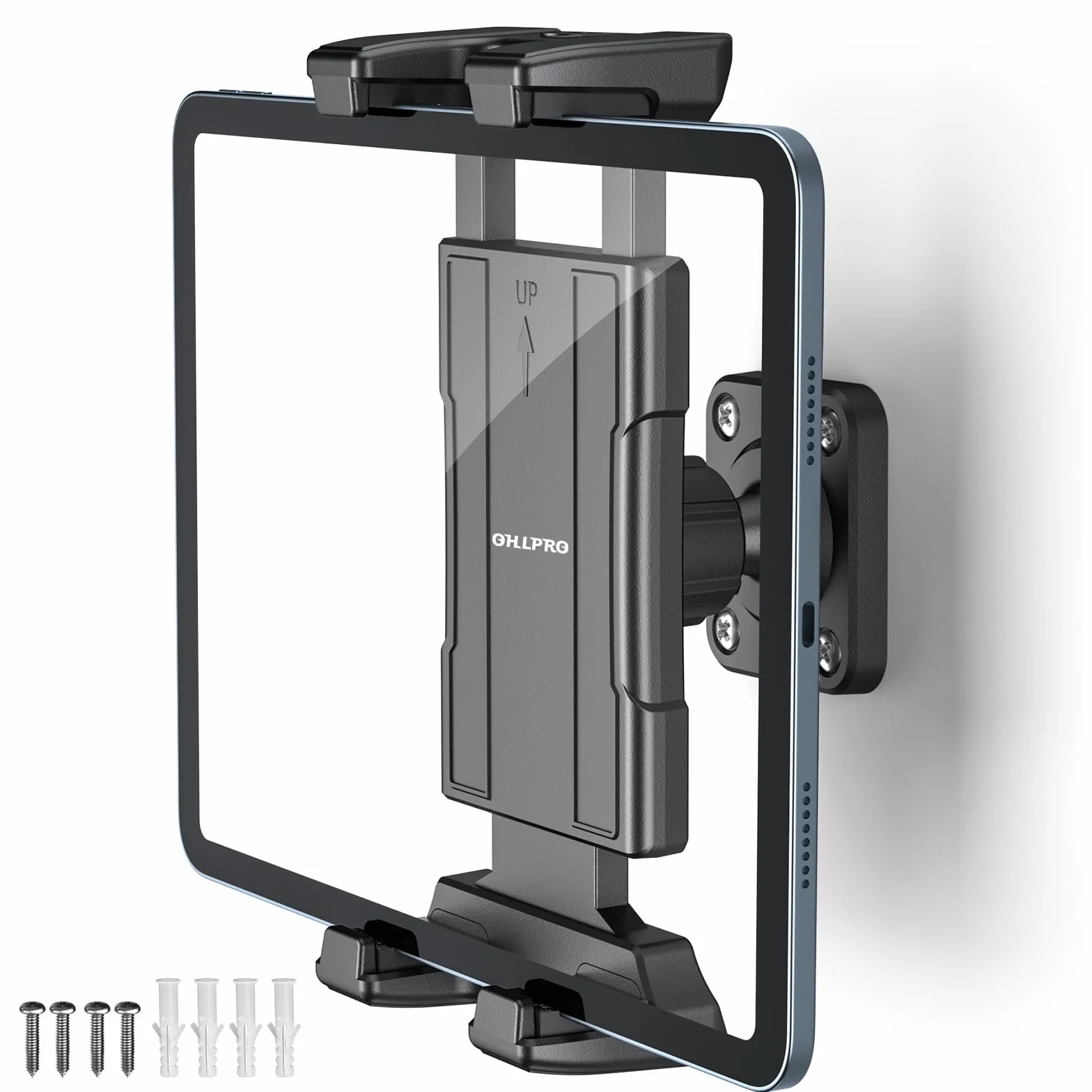 OHLPRO Soporte Tablet Pared, Soporte de Pared para iPad Rotación de 360°, Soporte de Pared Ajustable Compatible con 5-13" iPad Pro Mini Air iPhone 17 Galaxy Tab Kindle Fire Switch, para Barco Armario