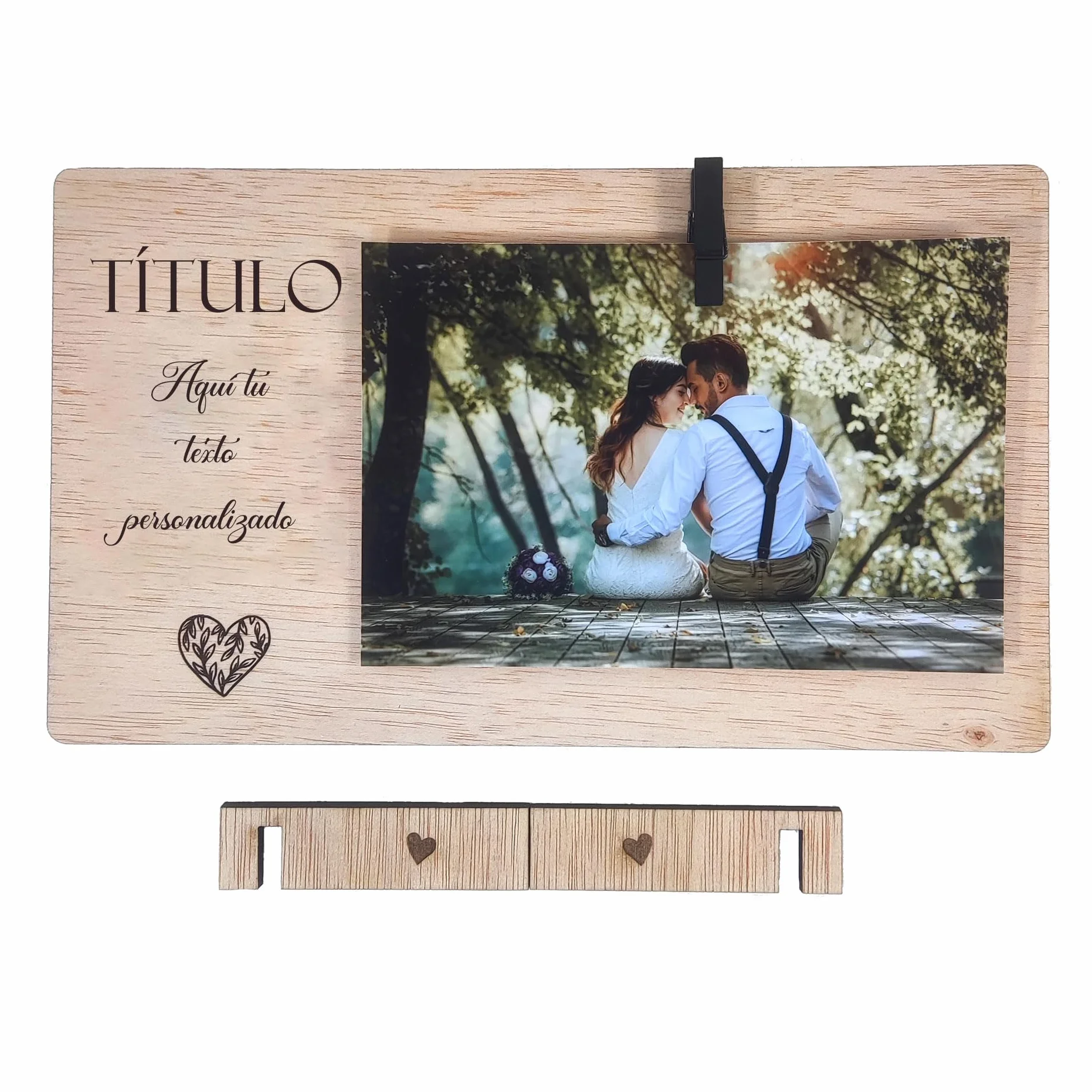 Marco de Fotos Personalizado con Frase Portafotos con Pinza Regalo Pareja Sois los Siguientes Novios